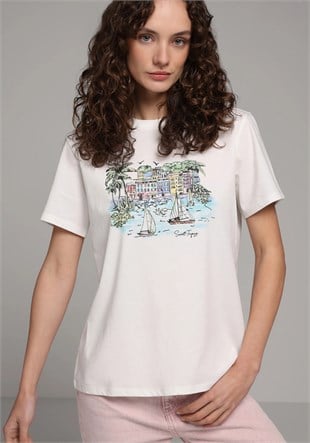 ÖRME KADIN KISA KOL T-SHIRT Regular Fit