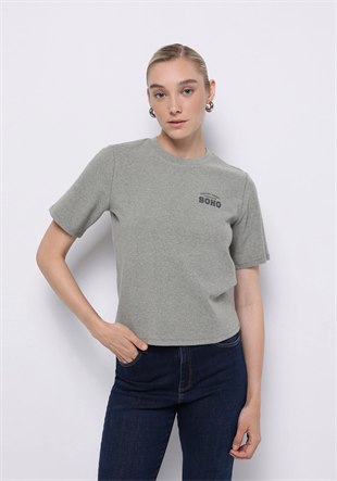 ÖRME KADIN KISA KOL T-SHIRT Regular Fit