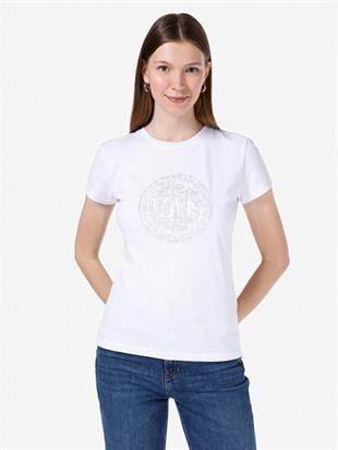 ÖRME KADIN KISA KOL T-SHIRT Slim Fit