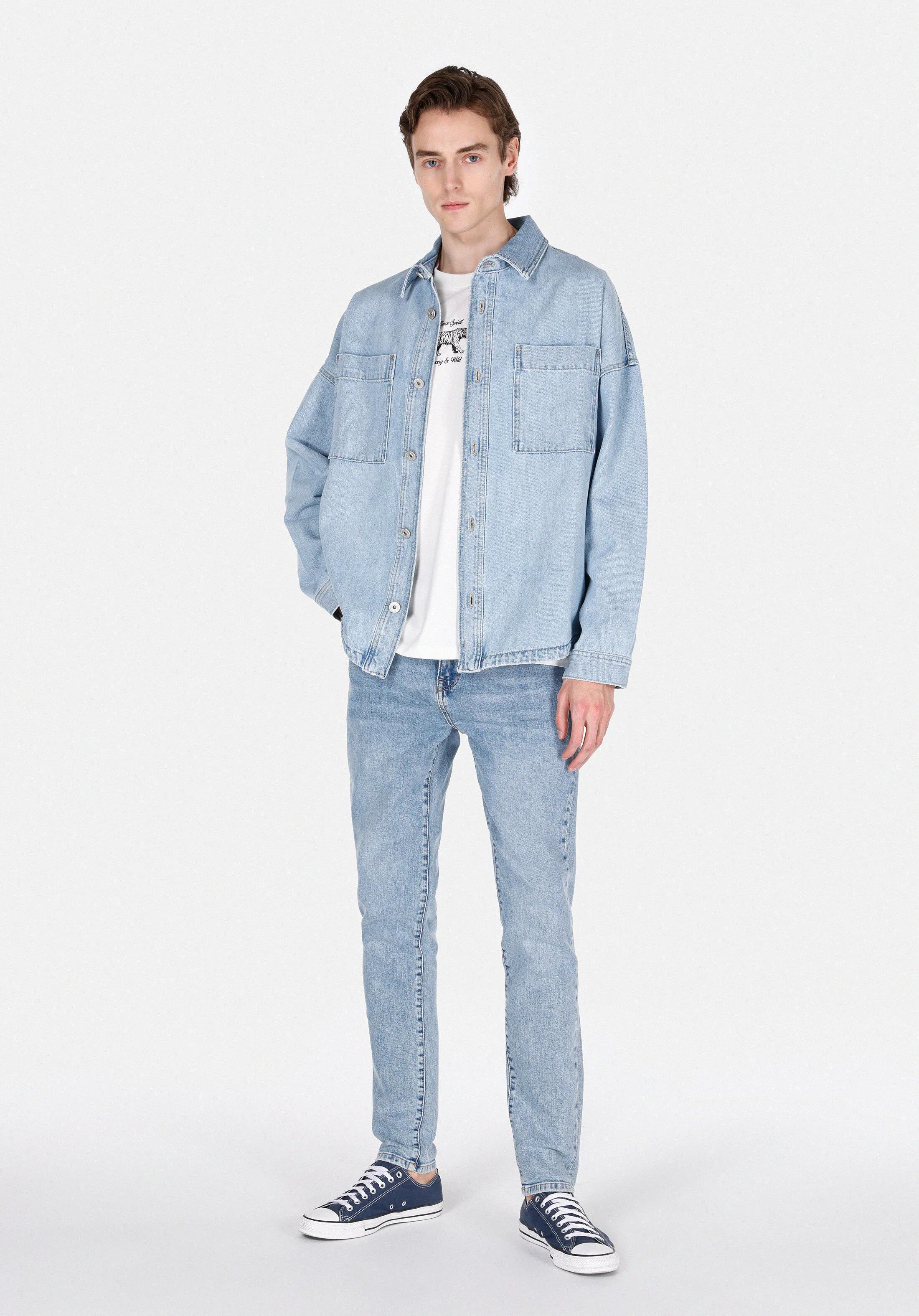 DENIM ERKEK UZUN KOL GÖMLEK Oversize Fit