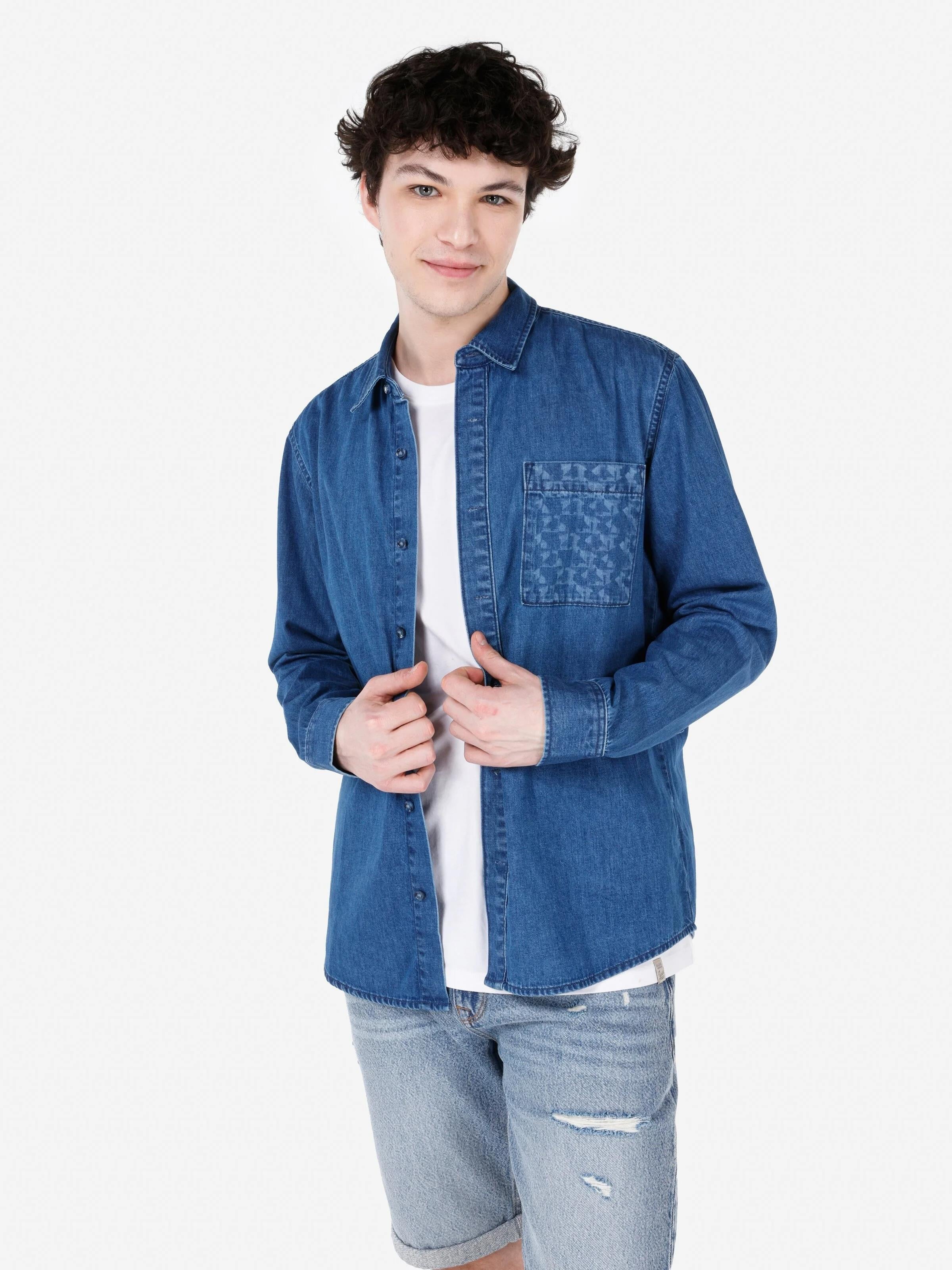 DENIM ERKEK UZUN KOL GÖMLEK Regular Fit