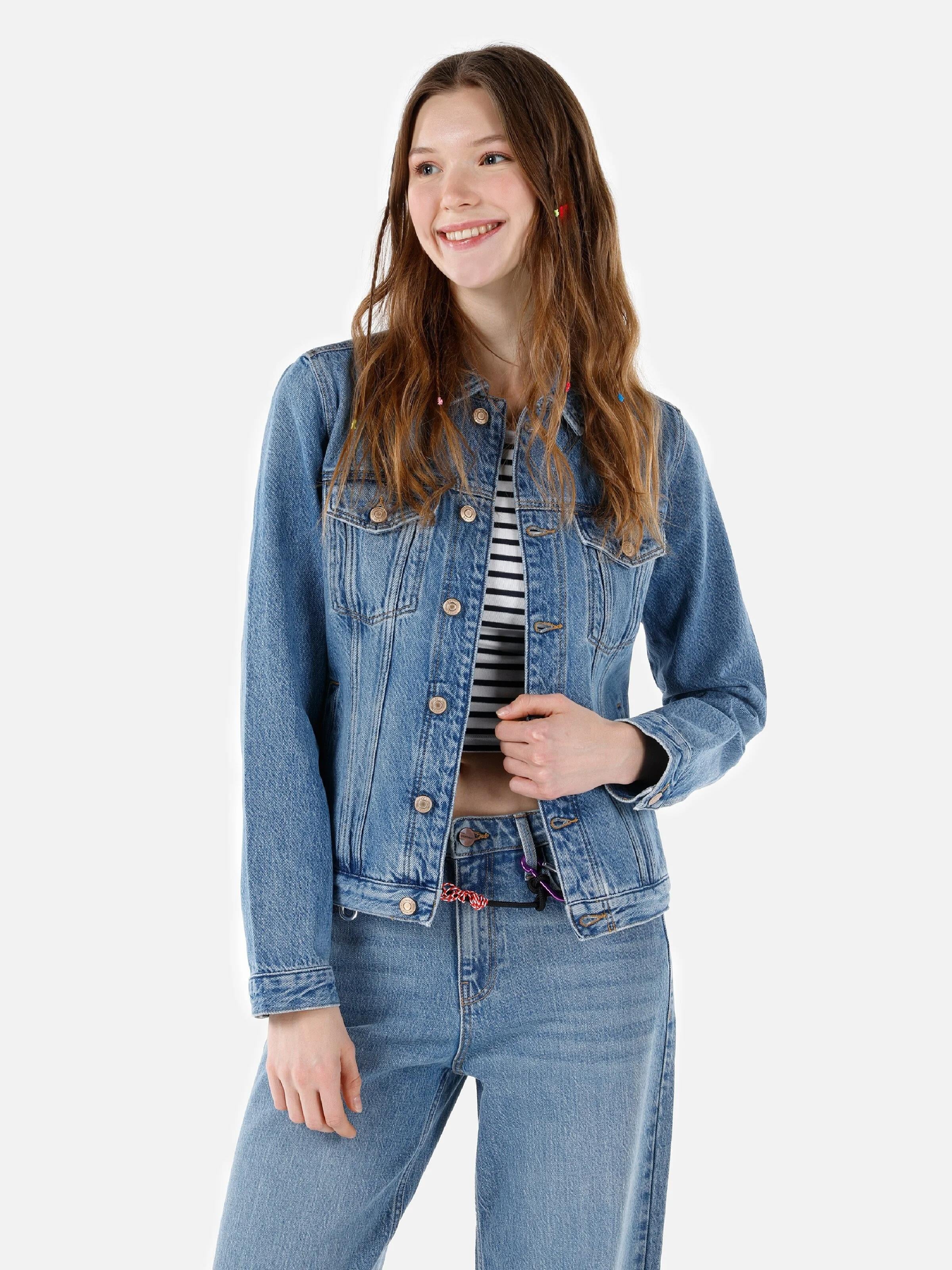 DENIM KADIN CEKET Slim Fit