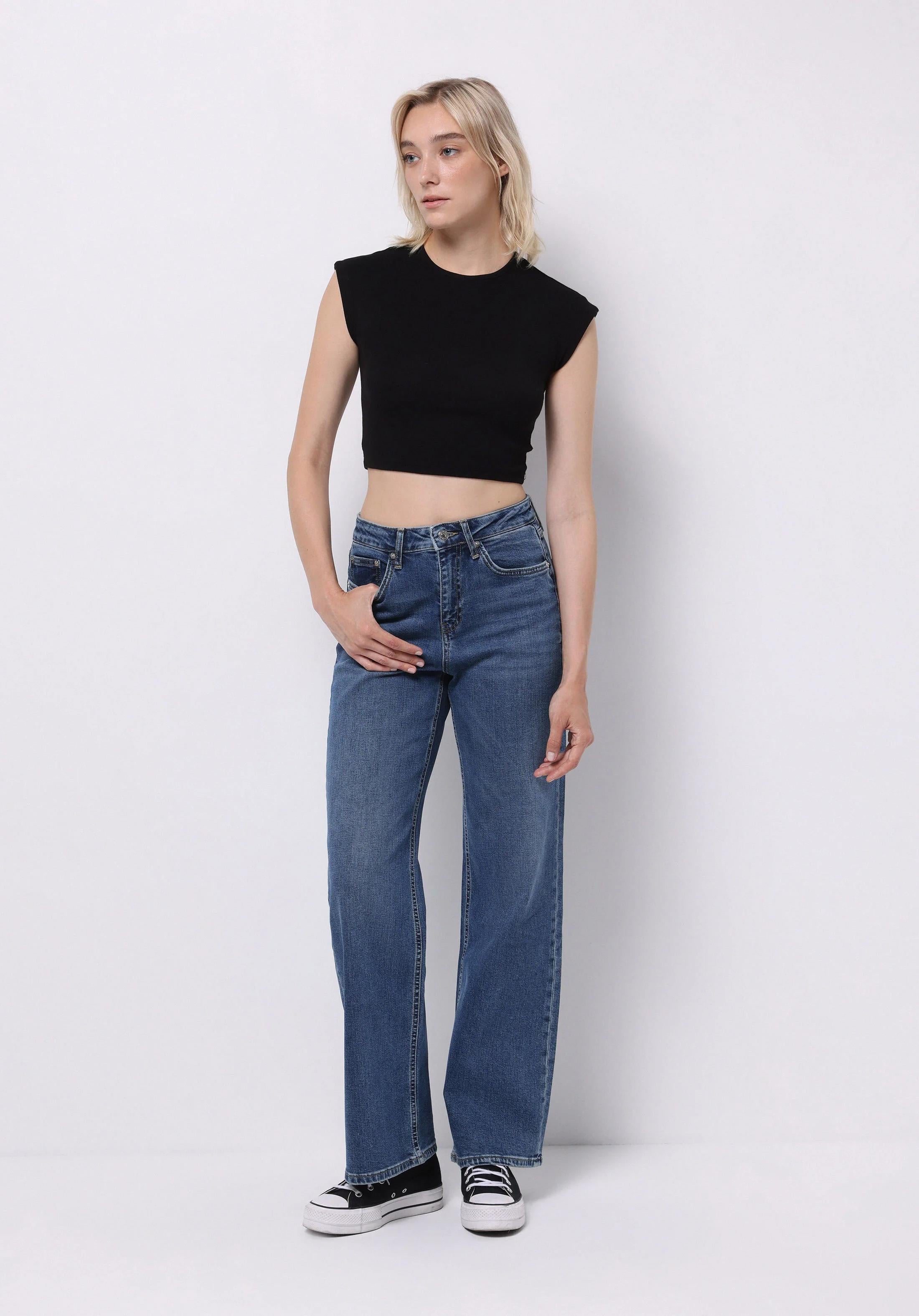 DENIM KADIN JEAN PANTOLON 970 BERRY Yüksek Bel Düz Paça Regular Fit