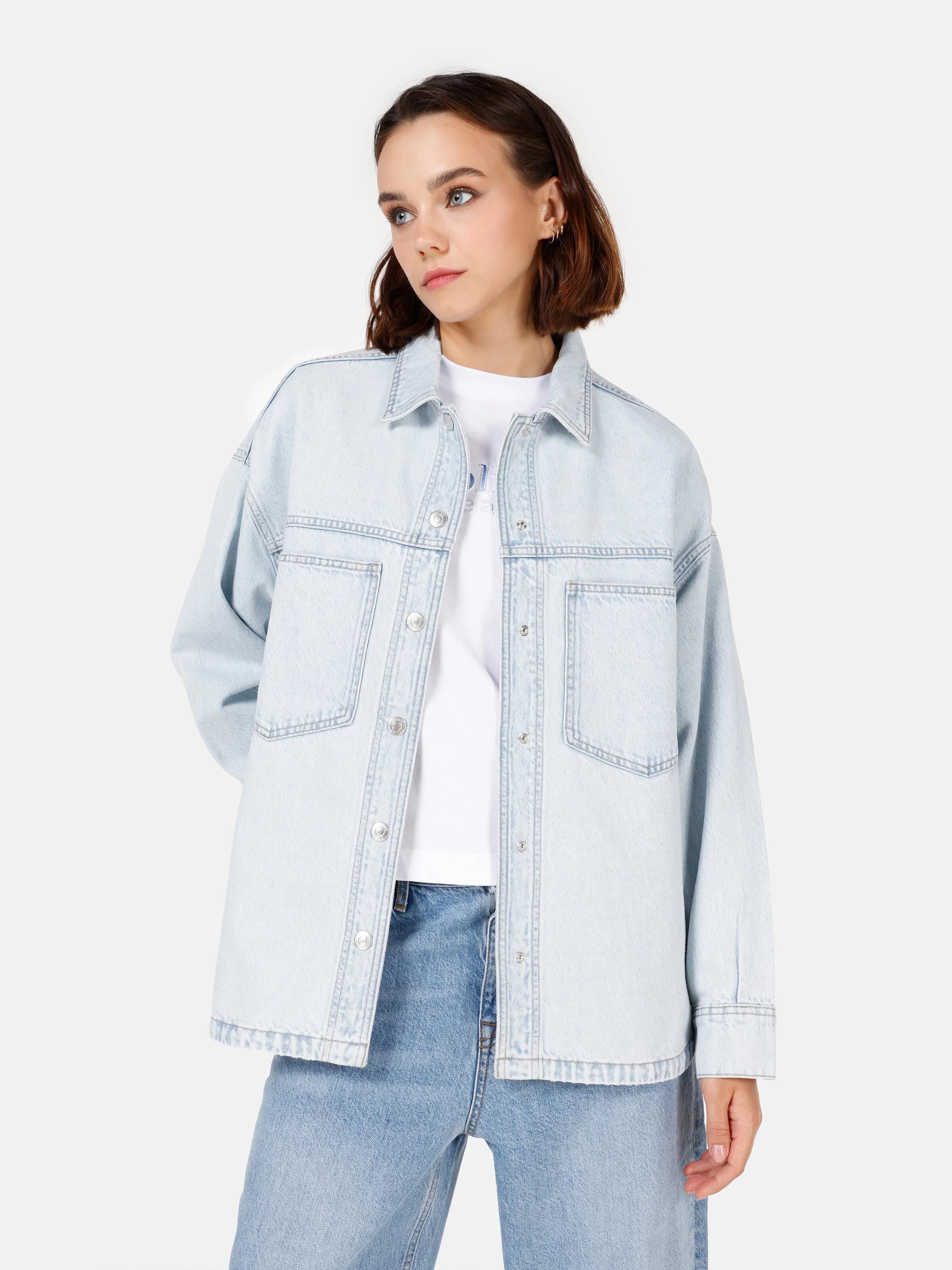 DENIM KADIN UZUN KOL GÖMLEK Comfort Fit