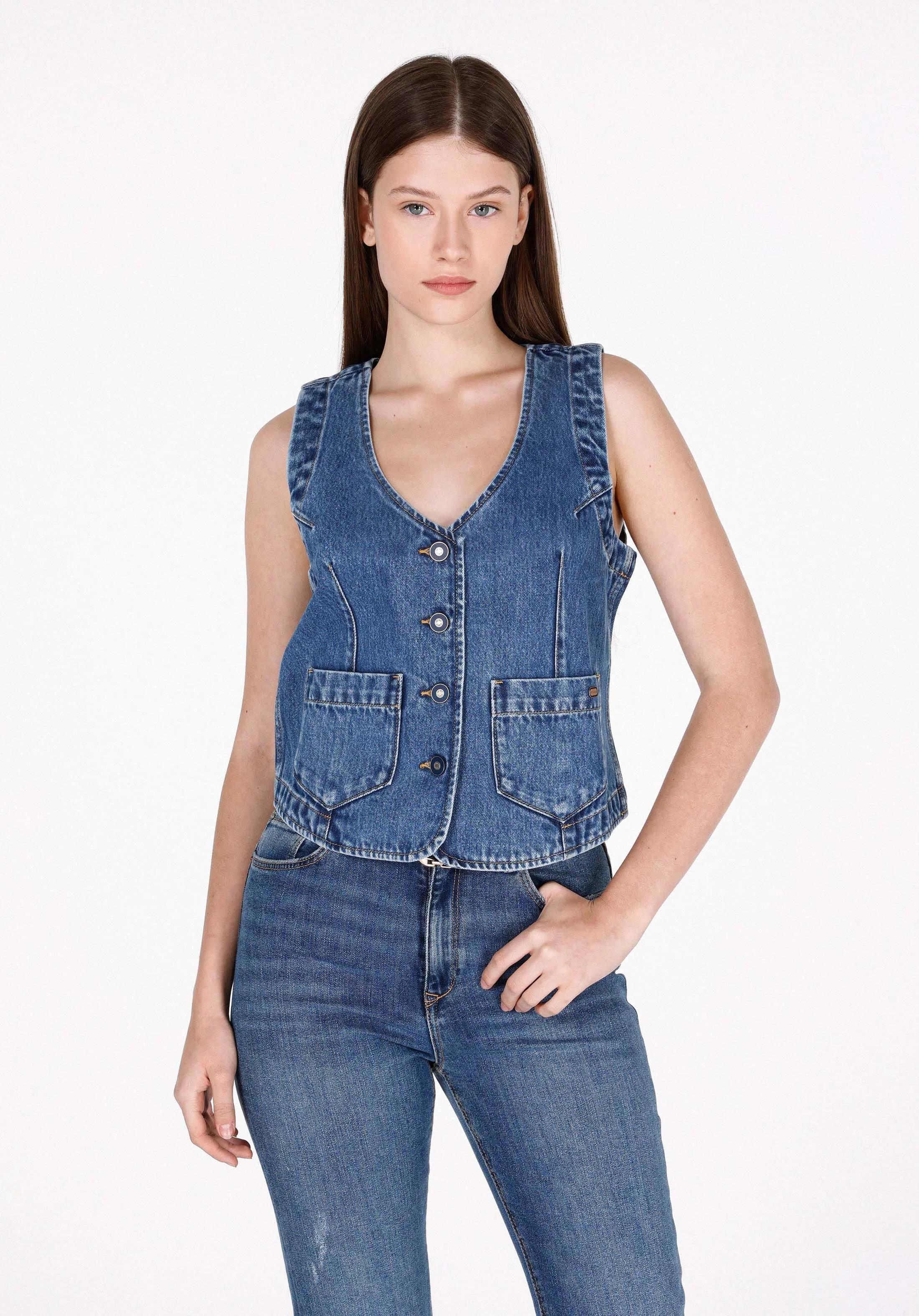 DENIM KADIN YELEK Slim Fit