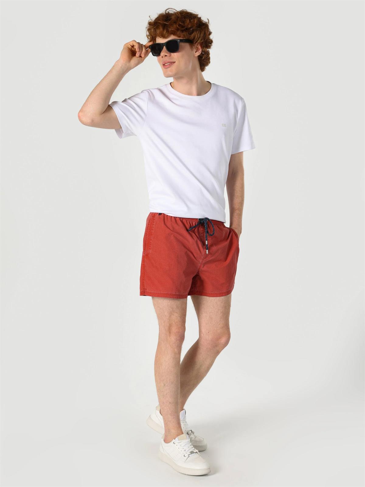 DOKUMA ALT ERKEK YÜZME ŞORT Slim Fit