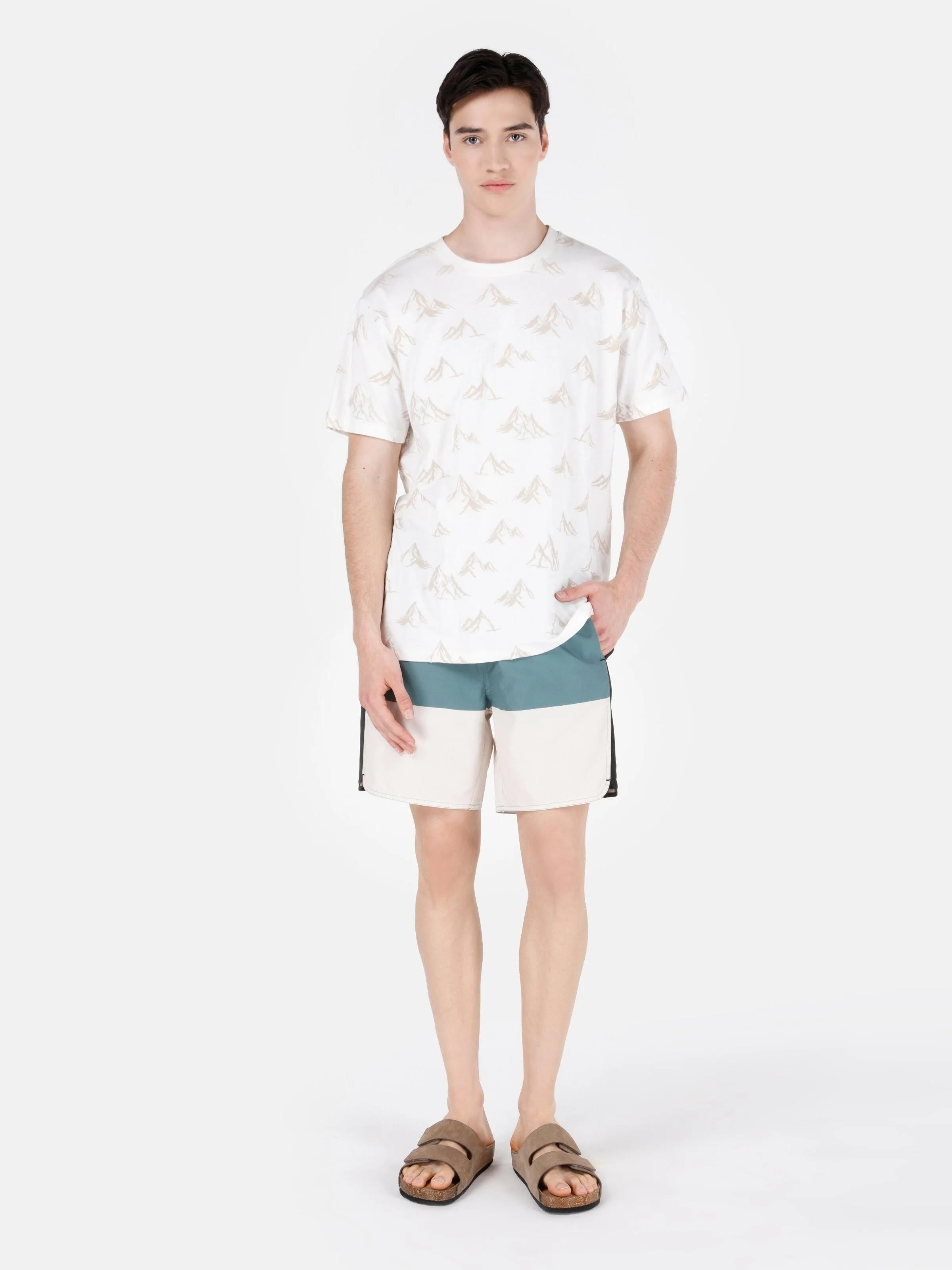 DOKUMA ALT ERKEK YÜZME ŞORT Slim Fit