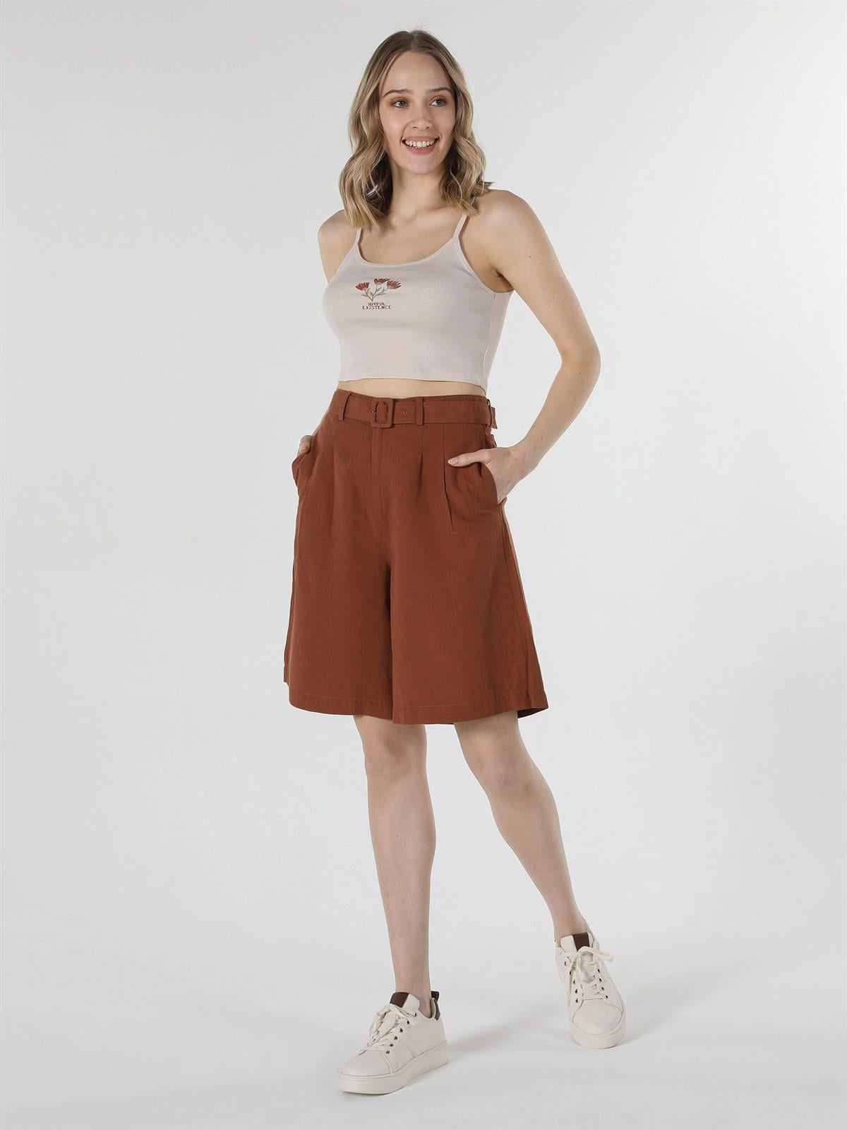DOKUMA ALT KADIN ŞORT Regular Fit