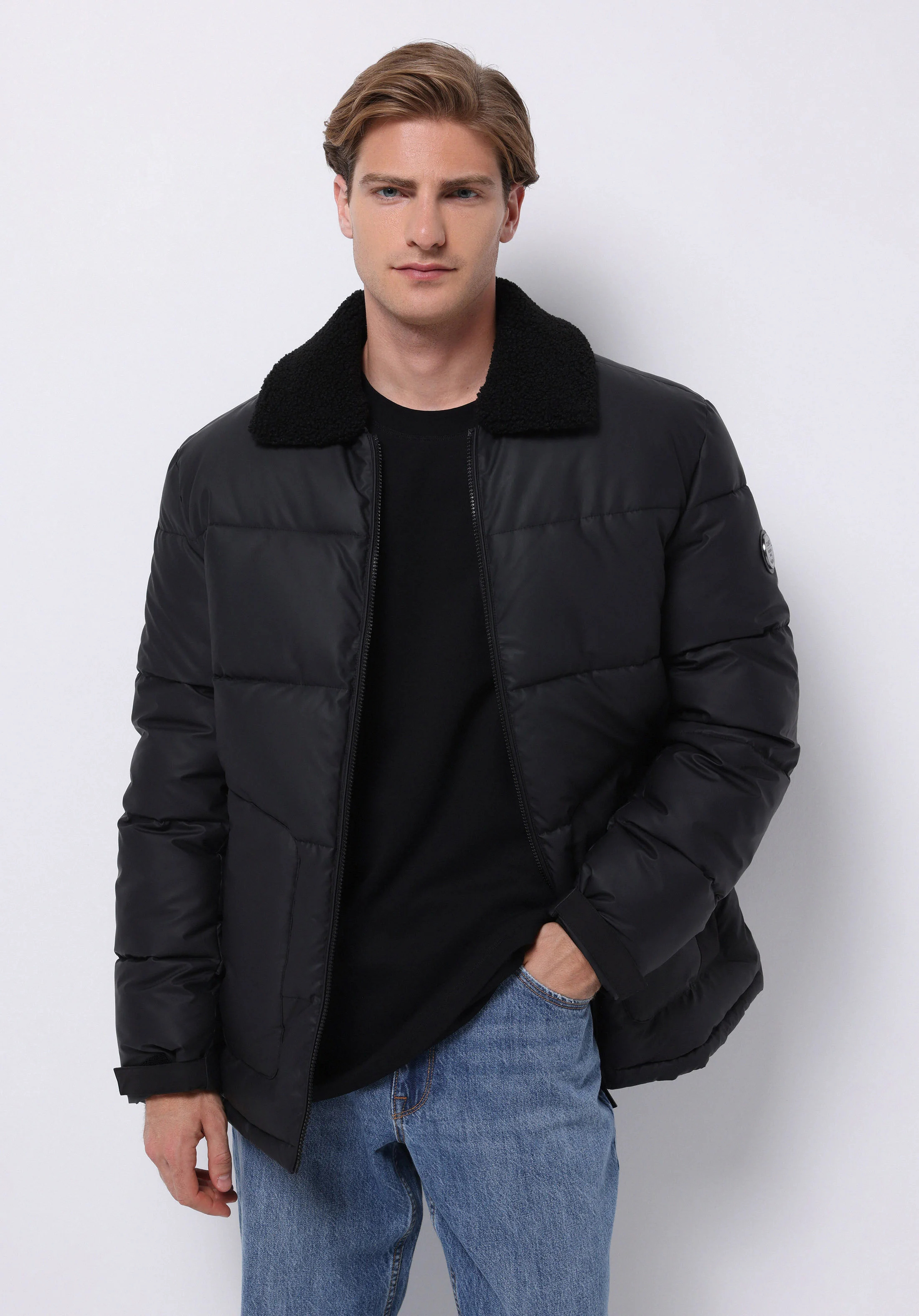 DOKUMA DIŞ ERKEK PU MONT Regular Fit