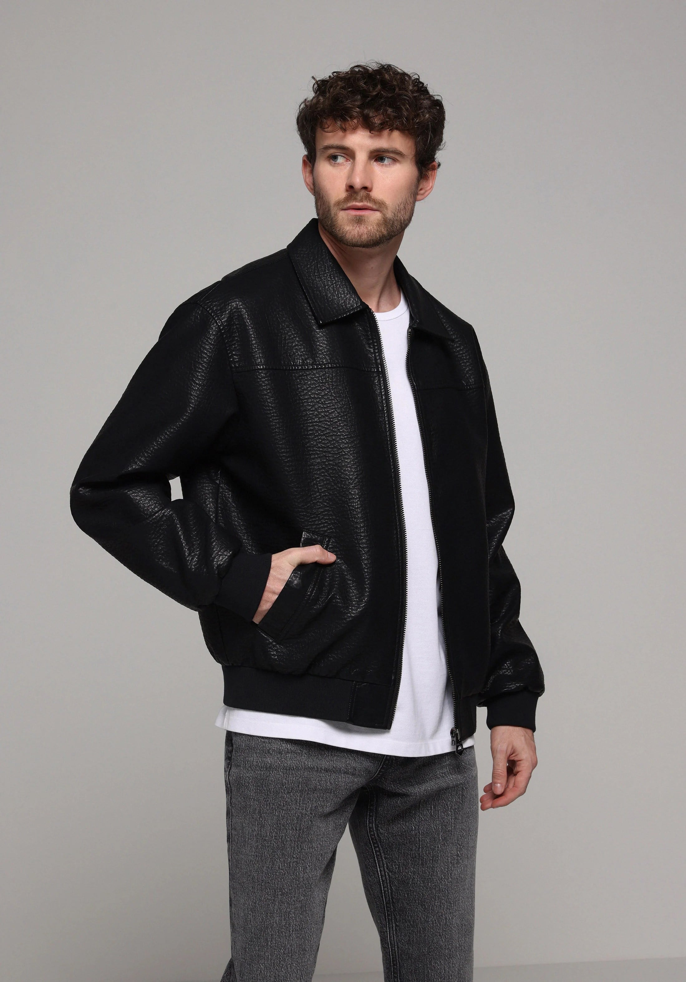 DOKUMA DIŞ ERKEK PU MONT Regular Fit