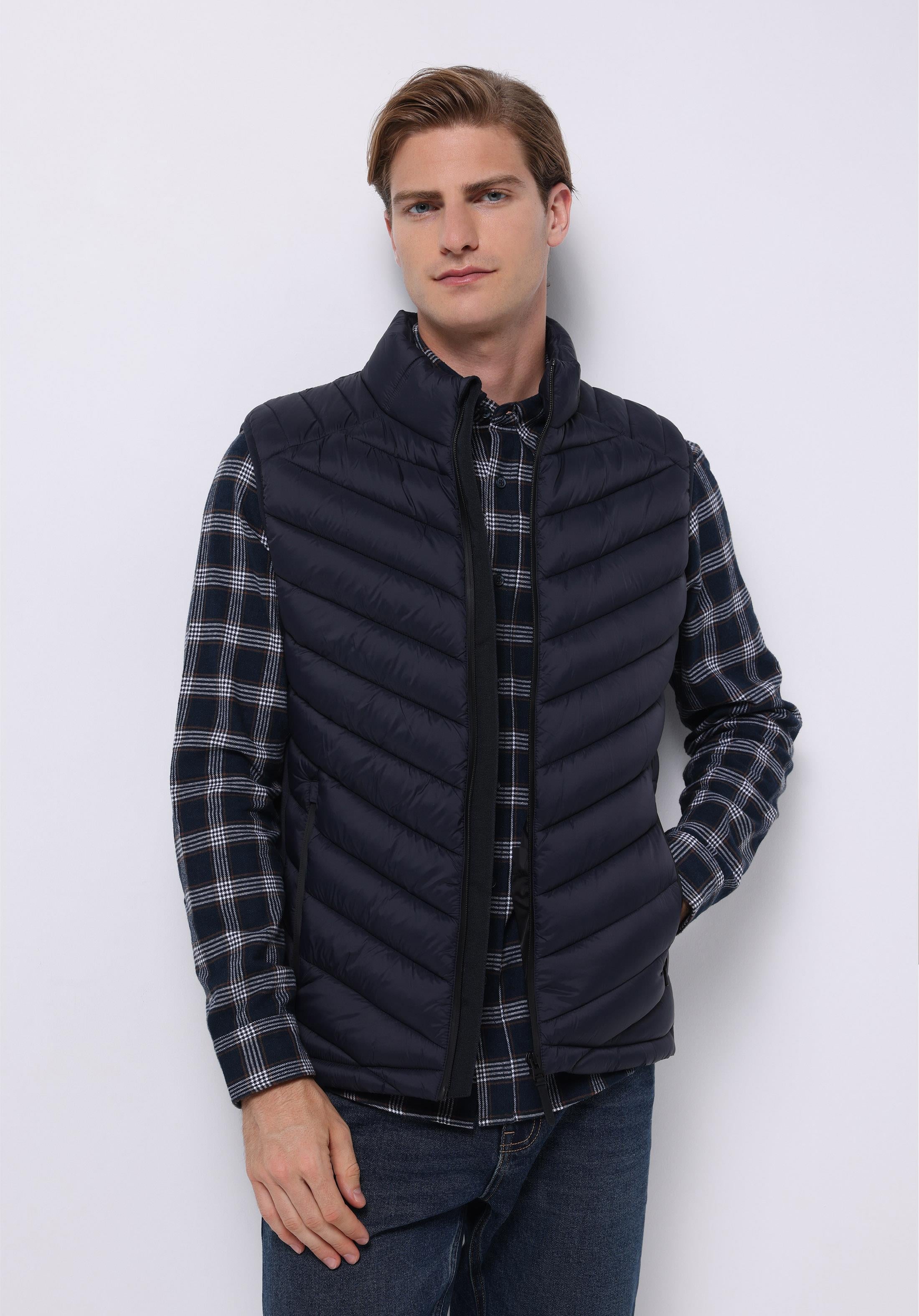 DOKUMA DIŞ ERKEK YELEK Slim Fit