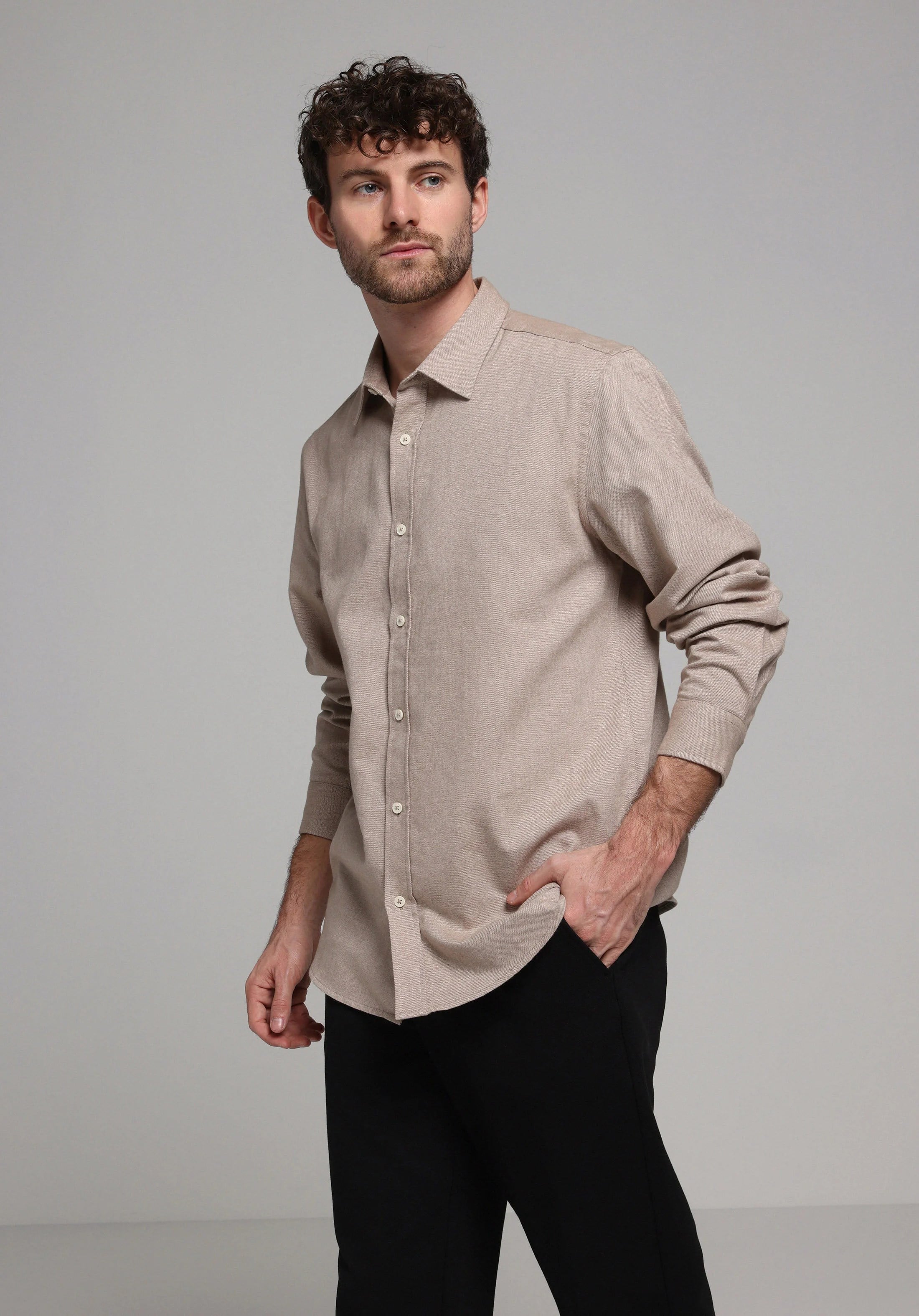 DOKUMA ÜST ERKEK UZUN KOL GÖMLEK Regular Fit