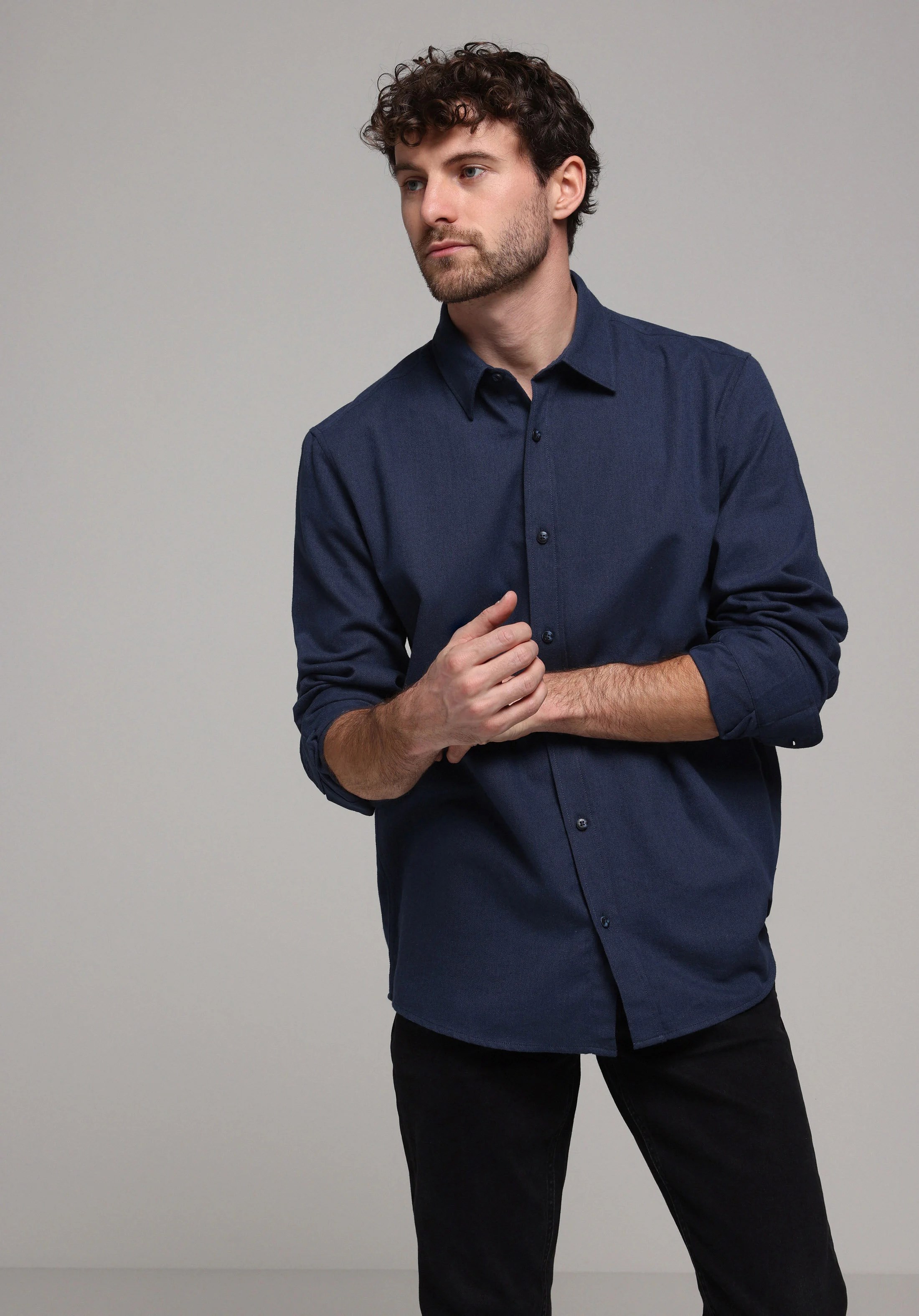 DOKUMA ÜST ERKEK UZUN KOL GÖMLEK Regular Fit