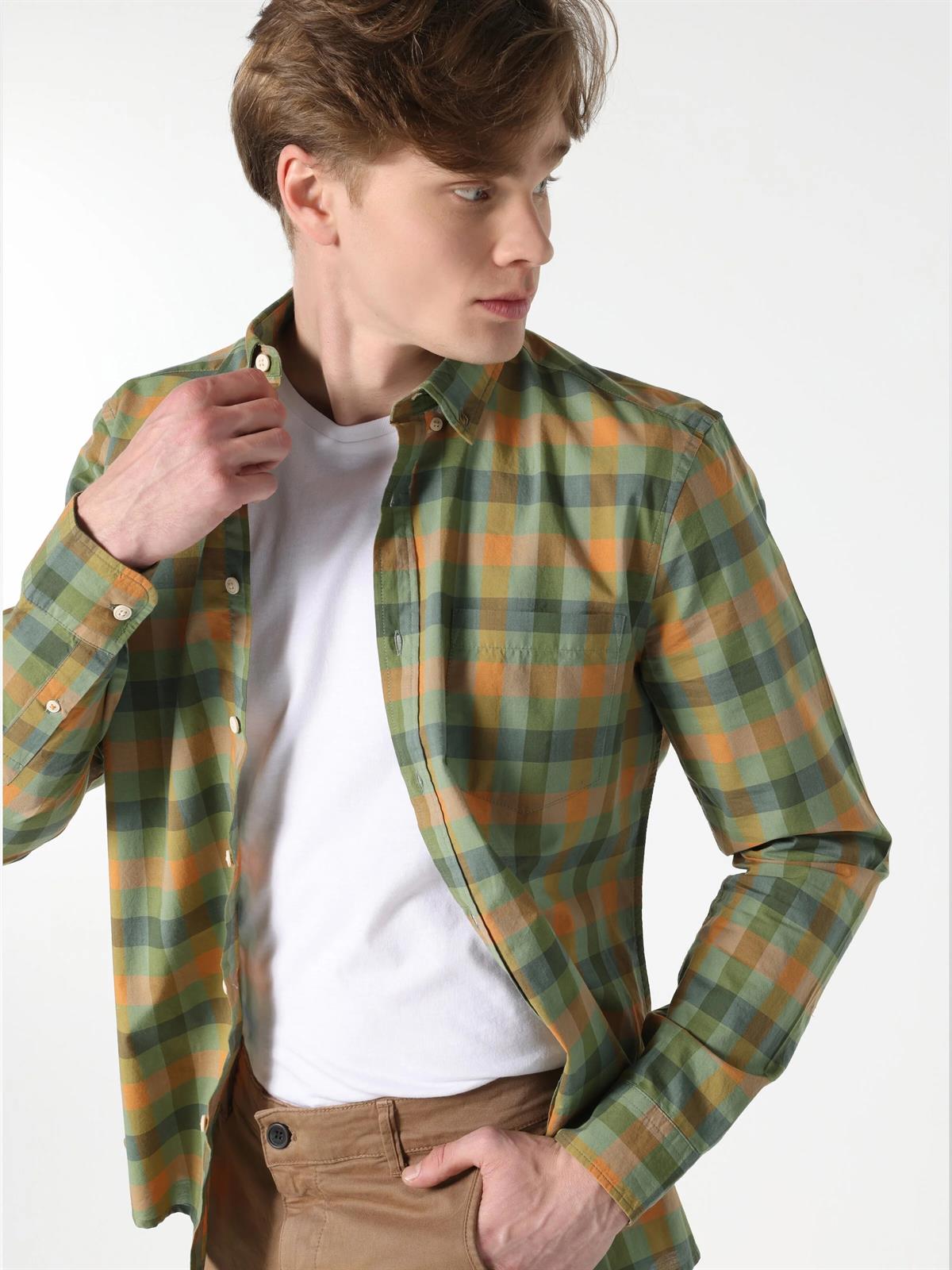 DOKUMA ÜST ERKEK UZUN KOL GÖMLEK Slim Fit