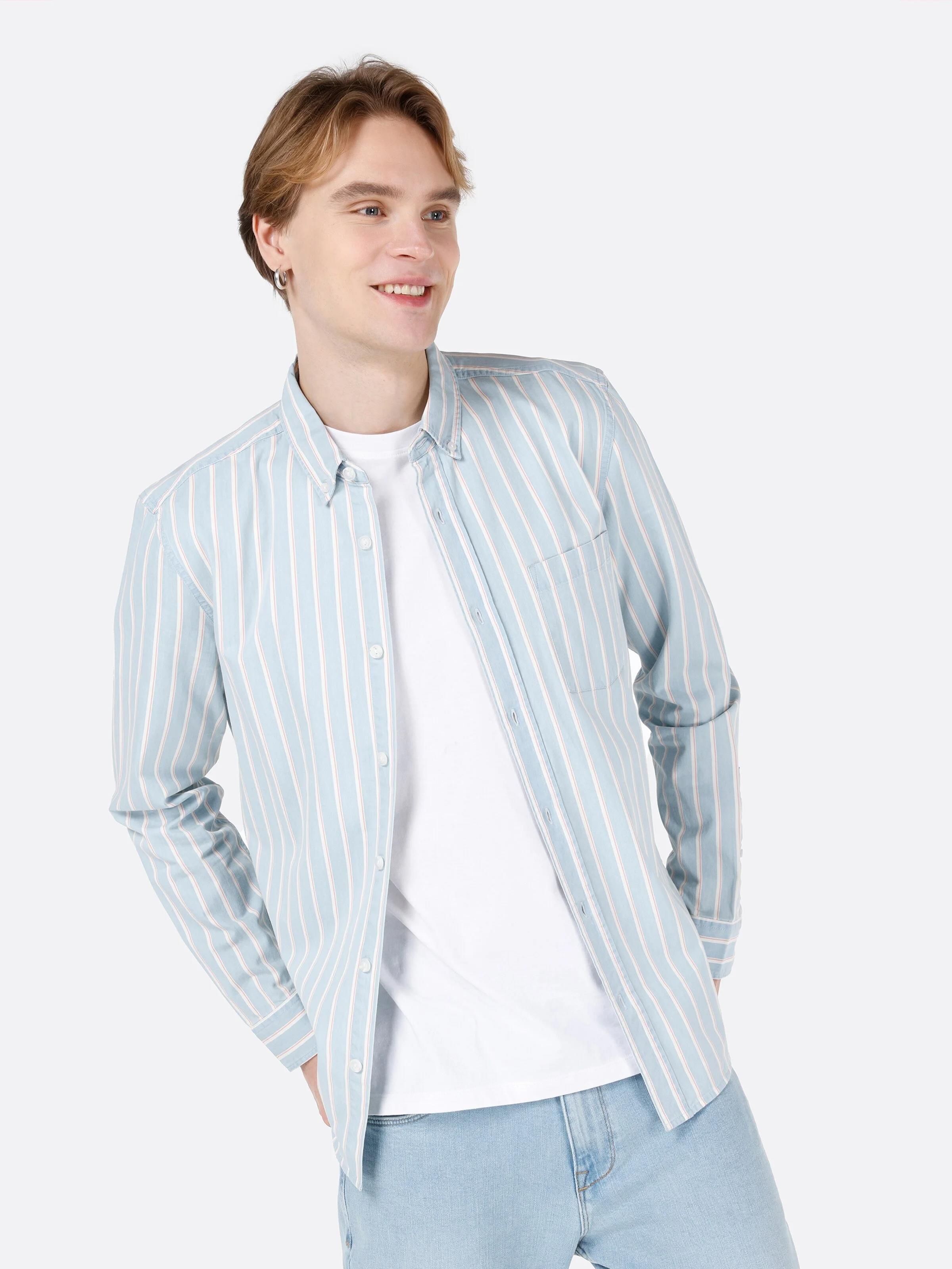 DOKUMA ÜST ERKEK UZUN KOL GÖMLEK Slim Fit