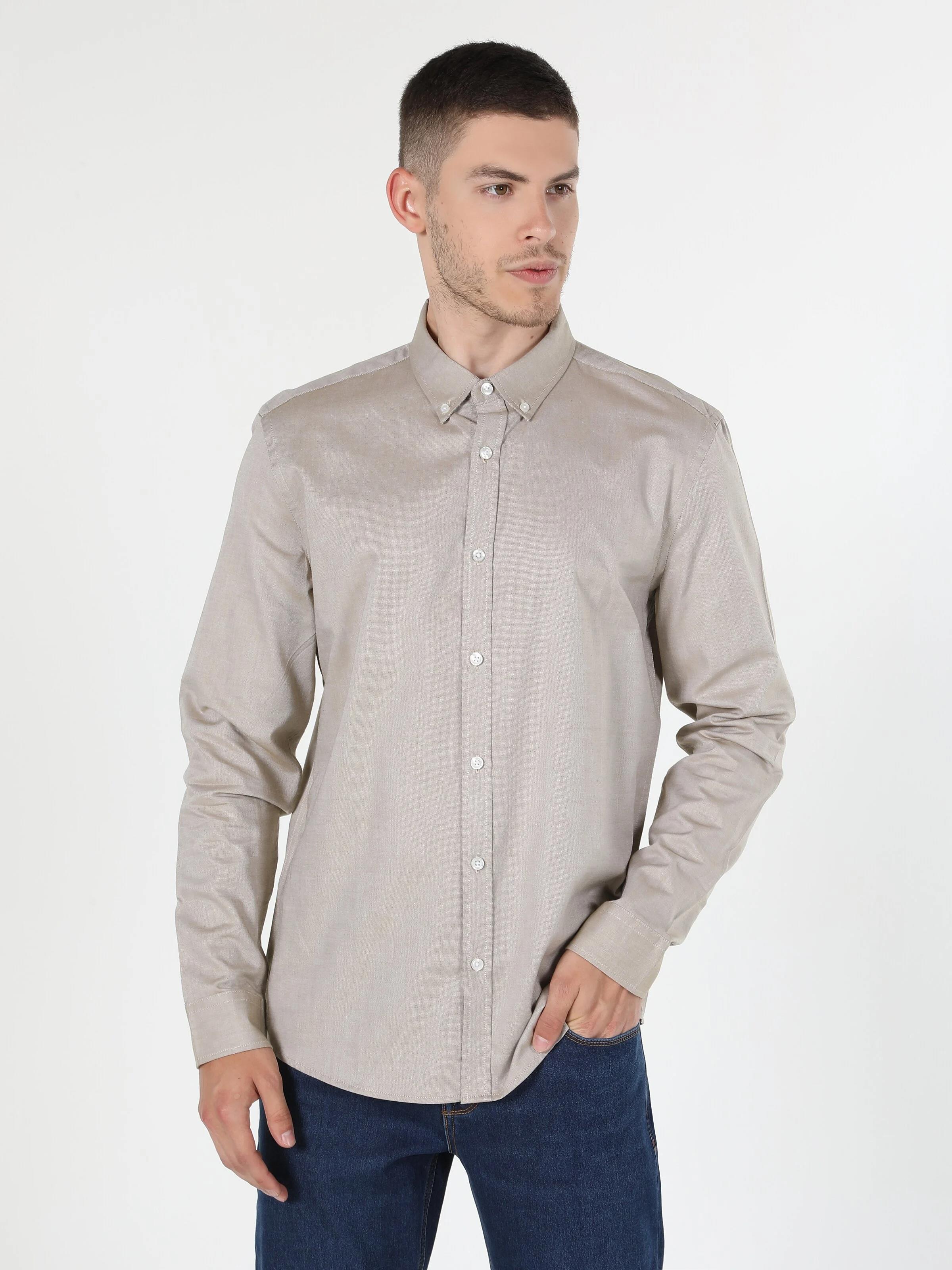 DOKUMA ÜST ERKEK UZUN KOL GÖMLEK Slim Fit