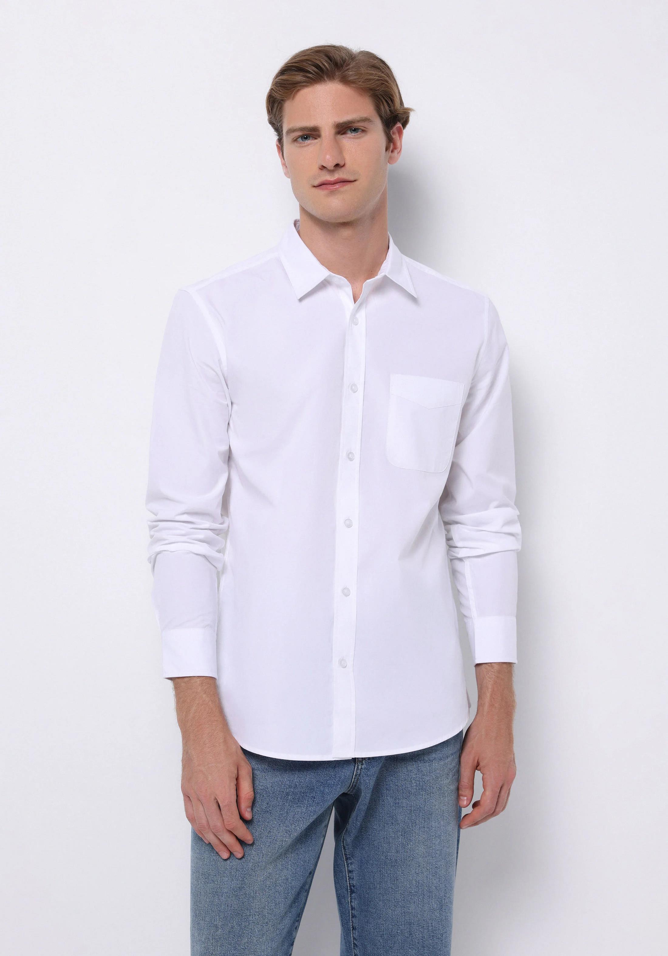 DOKUMA ÜST ERKEK UZUN KOL GÖMLEK Slim Fit
