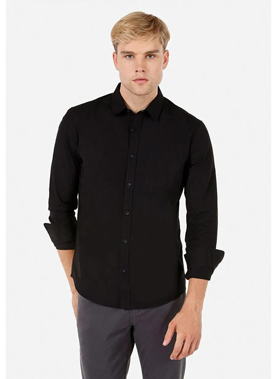 DOKUMA ÜST ERKEK UZUN KOL GÖMLEK Slim Fit
