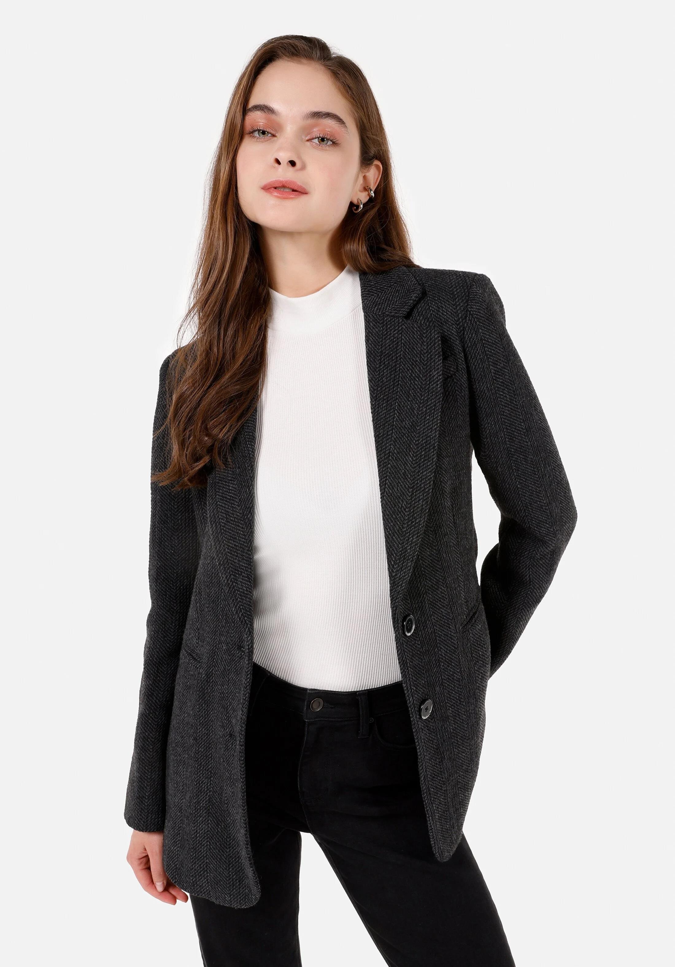 DOKUMA ÜST KADIN CEKET Regular Fit