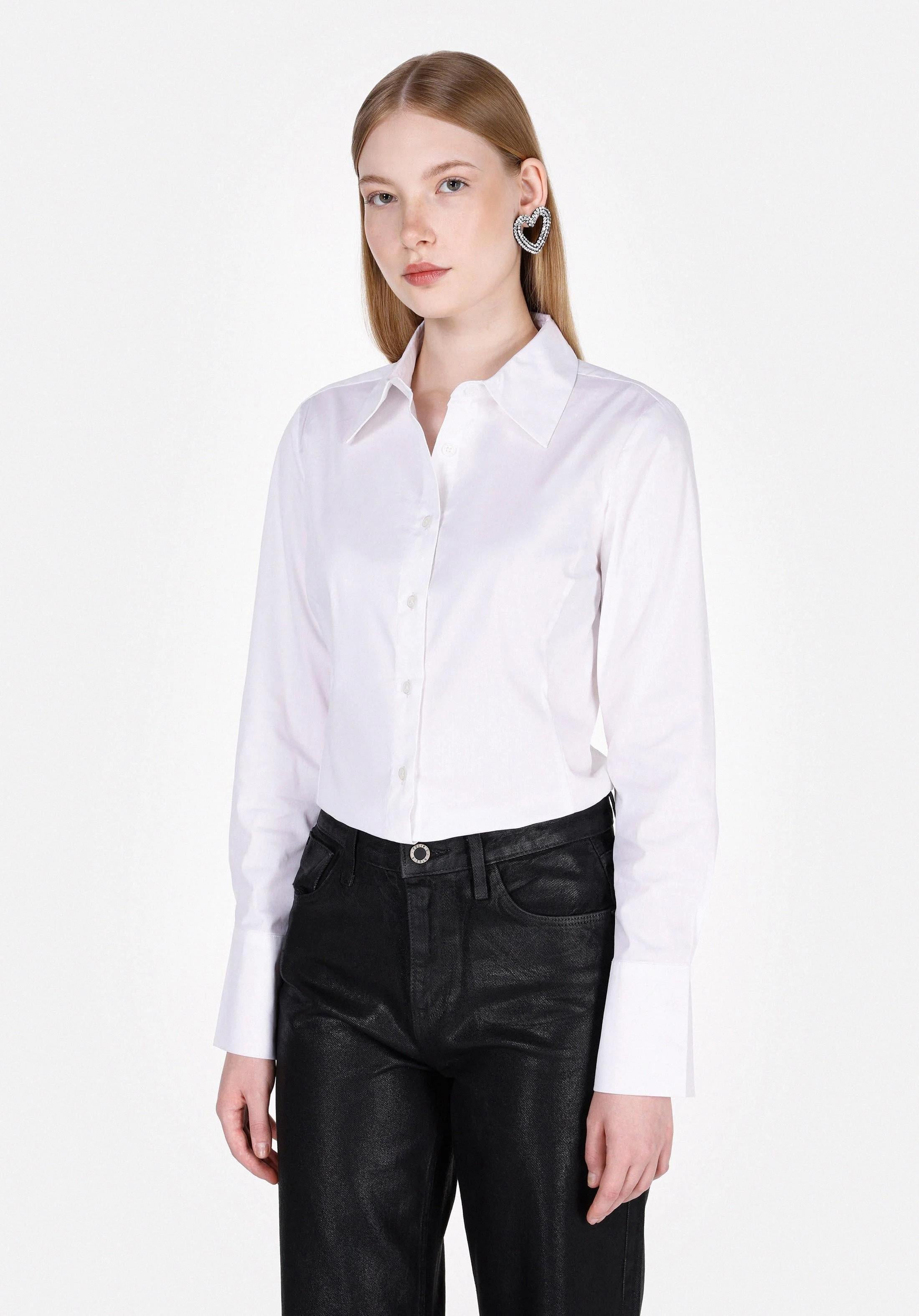 DOKUMA ÜST KADIN UZUN KOL GÖMLEK Slim Fit