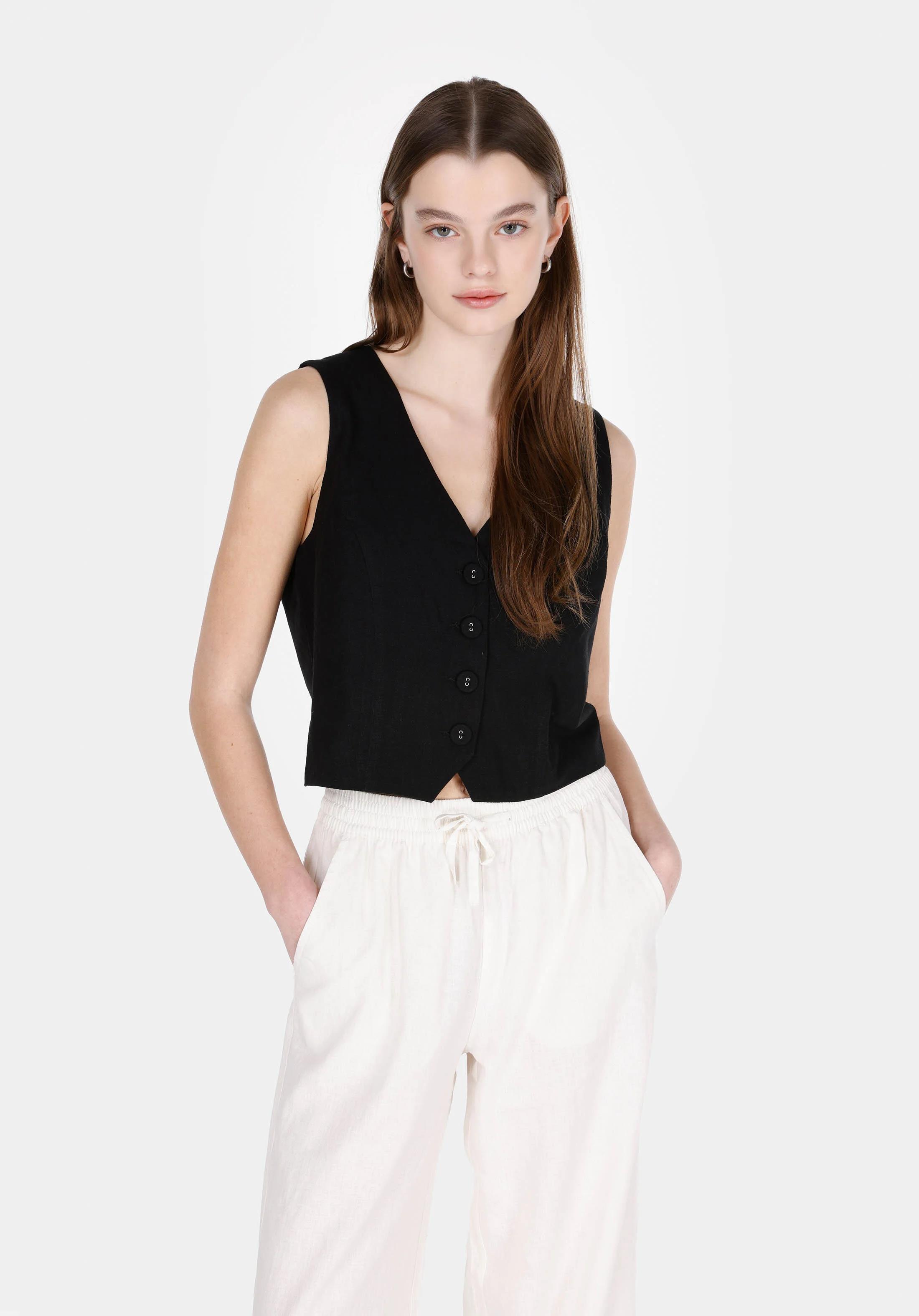 DOKUMA ÜST KADIN YELEK Regular Fit