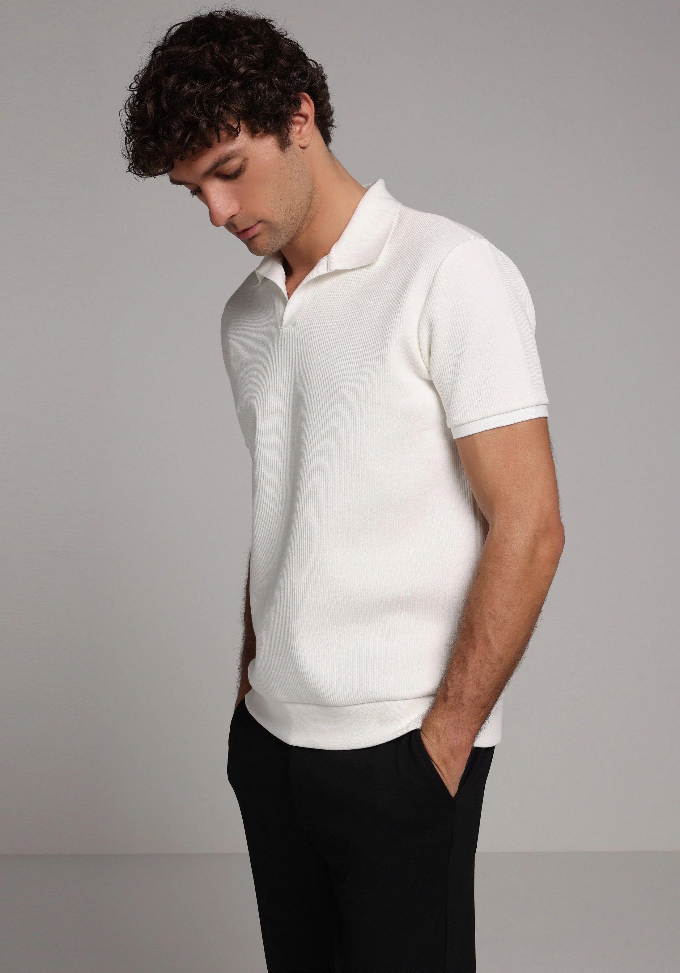 ÖRME ERKEK YAKALI KISA KOL T-SHIRT Regular Fit