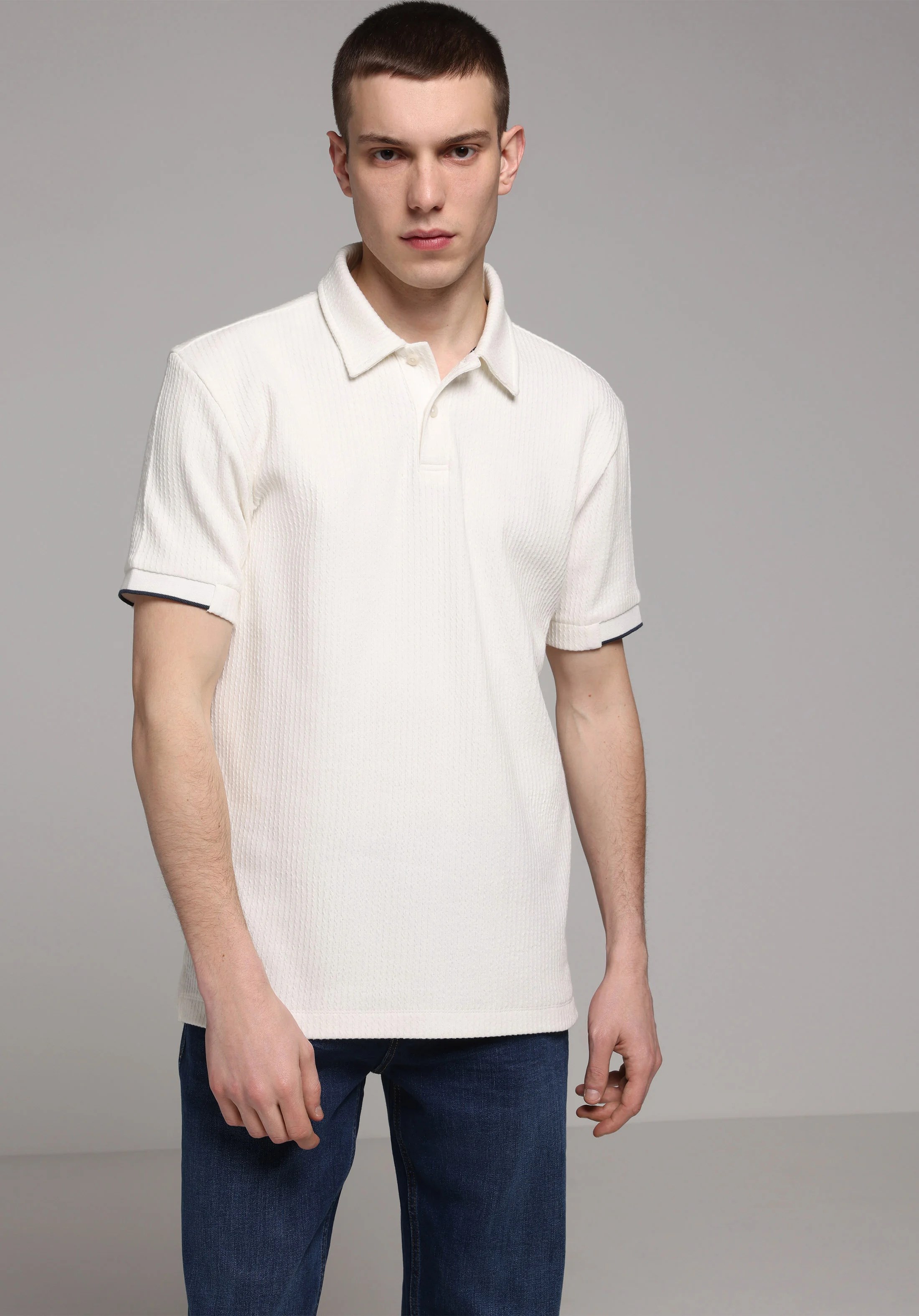 ÖRME ERKEK YAKALI KISA KOL T-SHIRT Regular Fit