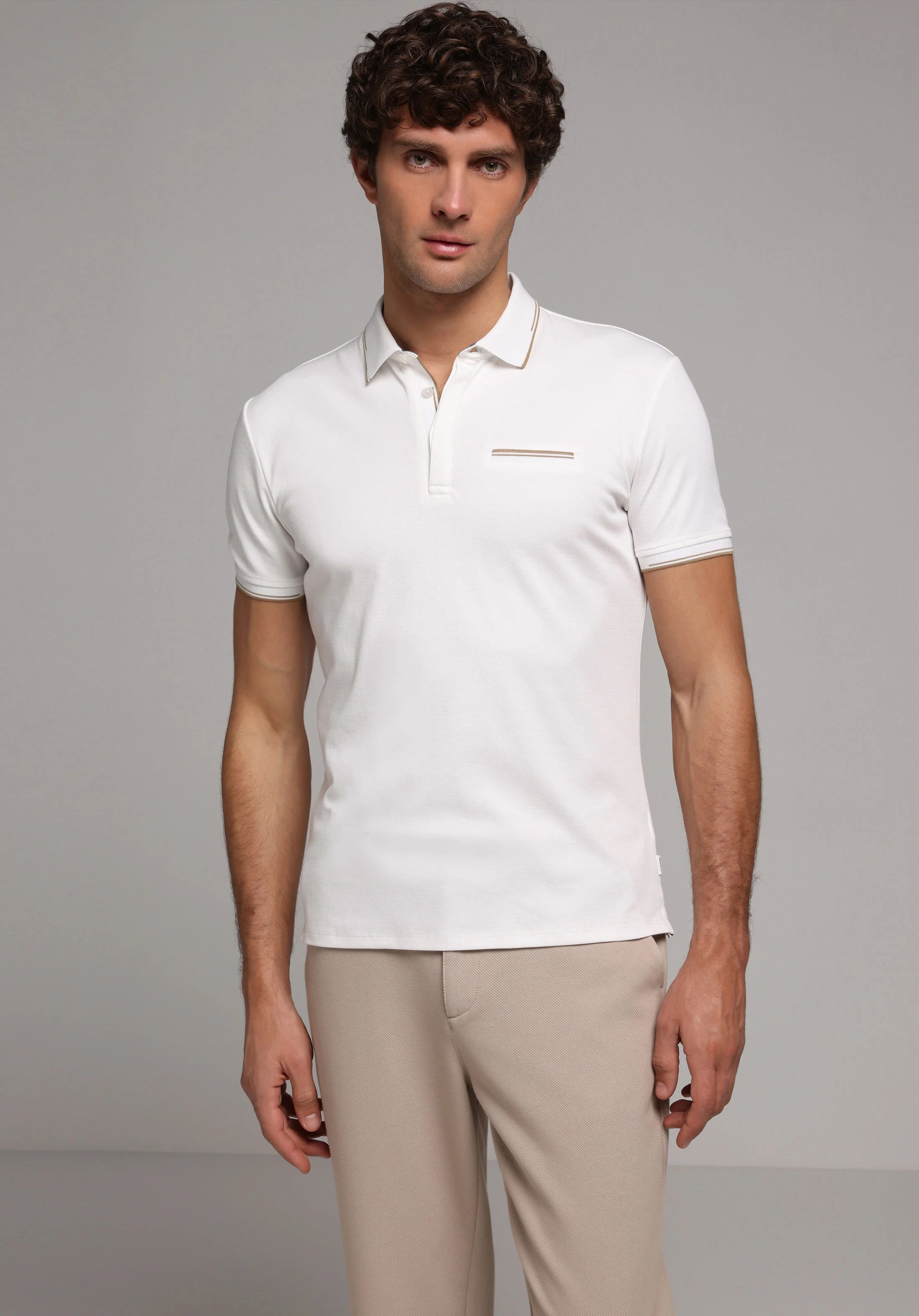 ÖRME ERKEK YAKALI KISA KOL T-SHIRT Slim Fit