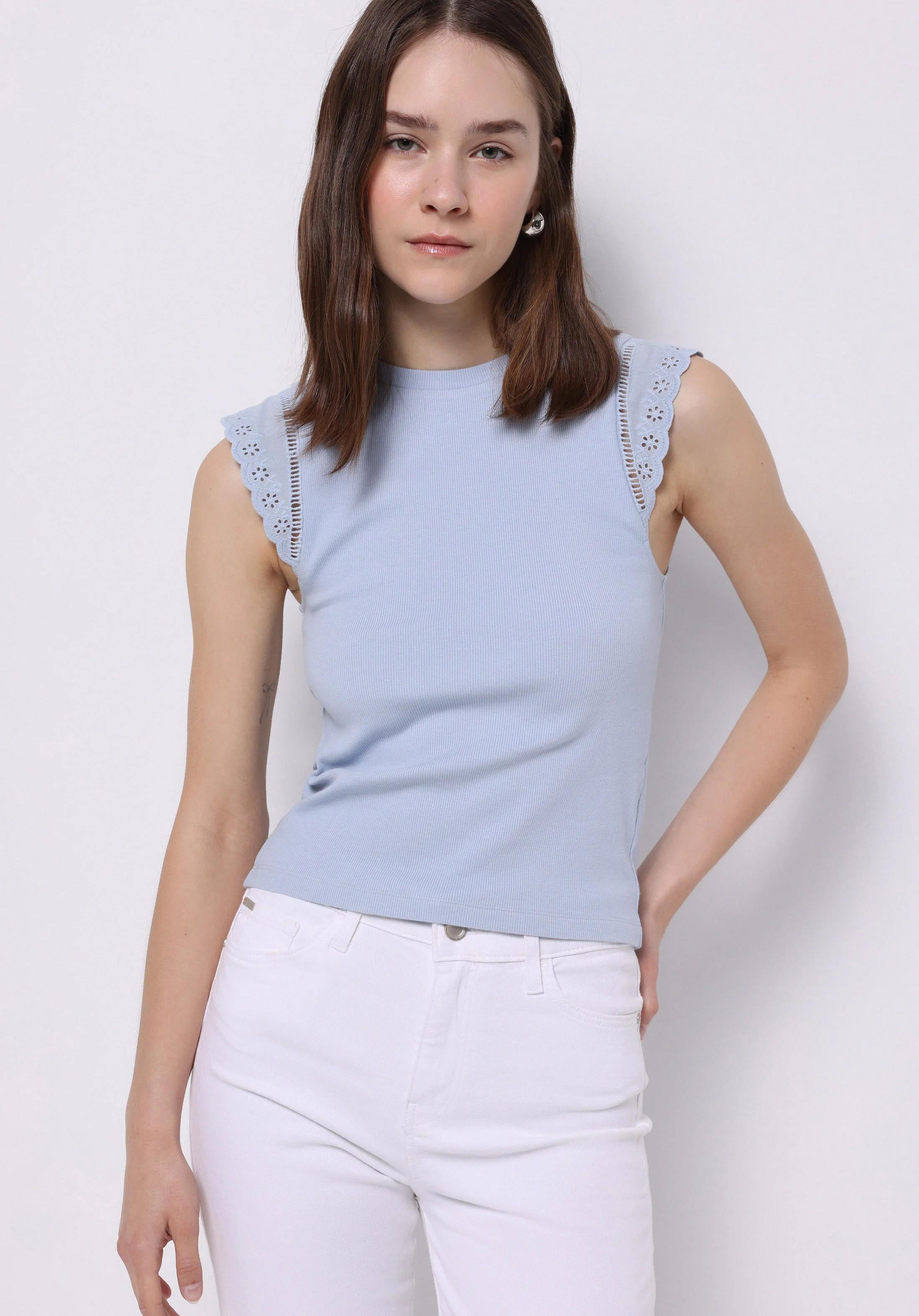 ÖRME KADIN KISA KOL BLUZ Slim Fit