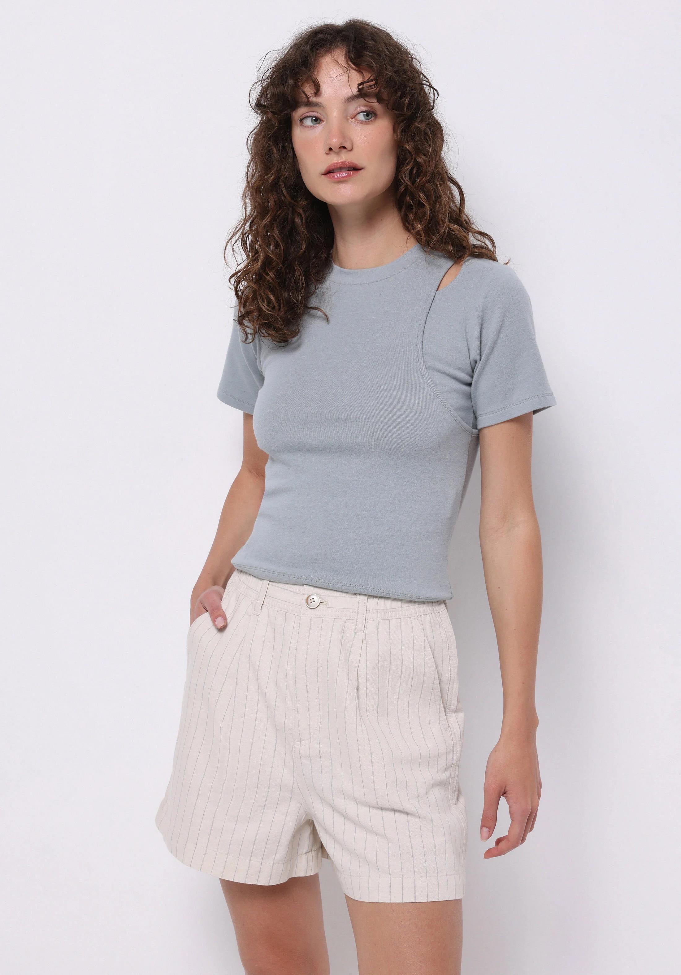 ÖRME KADIN KISA KOL BLUZ Slim Fit