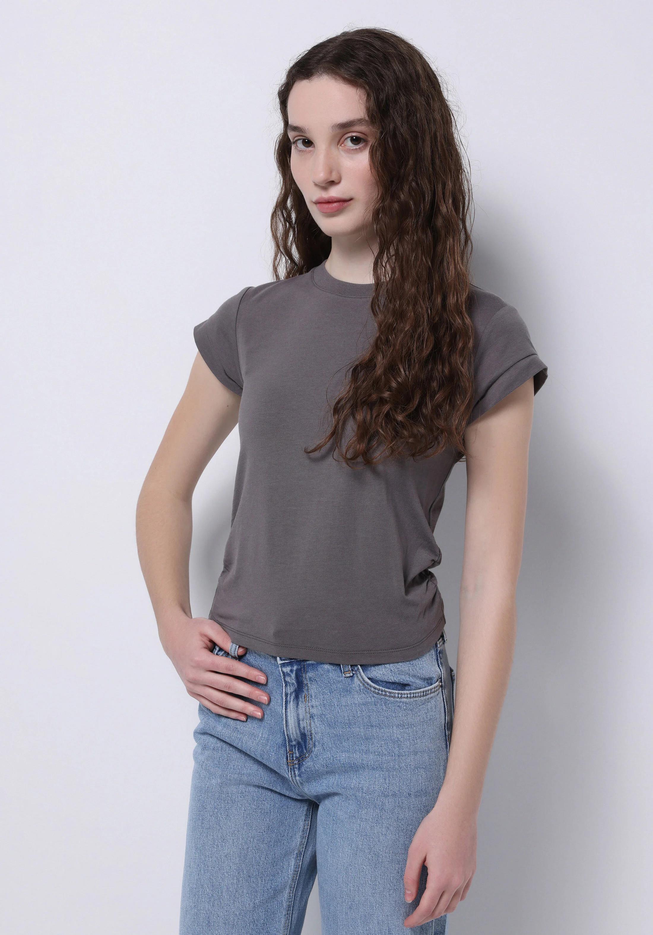 ÖRME KADIN KISA KOL BLUZ Slim Fit