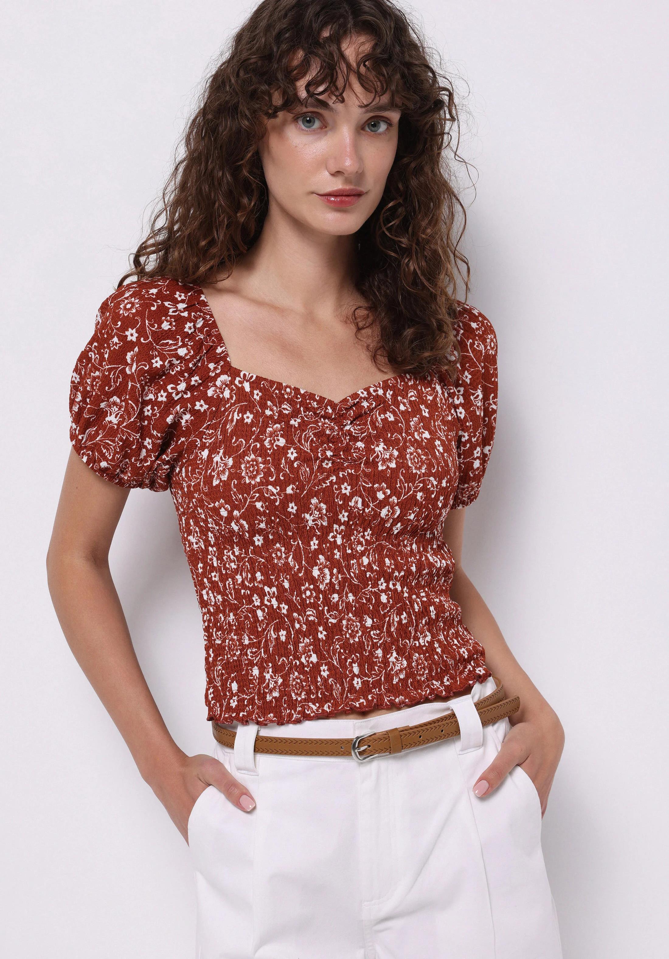 ÖRME KADIN KISA KOL BLUZ Slim Fit