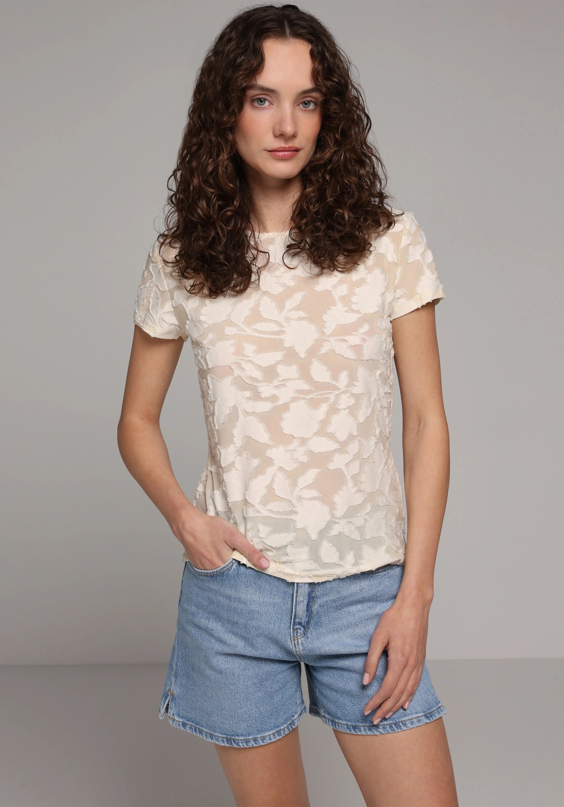 ÖRME KADIN KISA KOL BLUZ Slim Fit