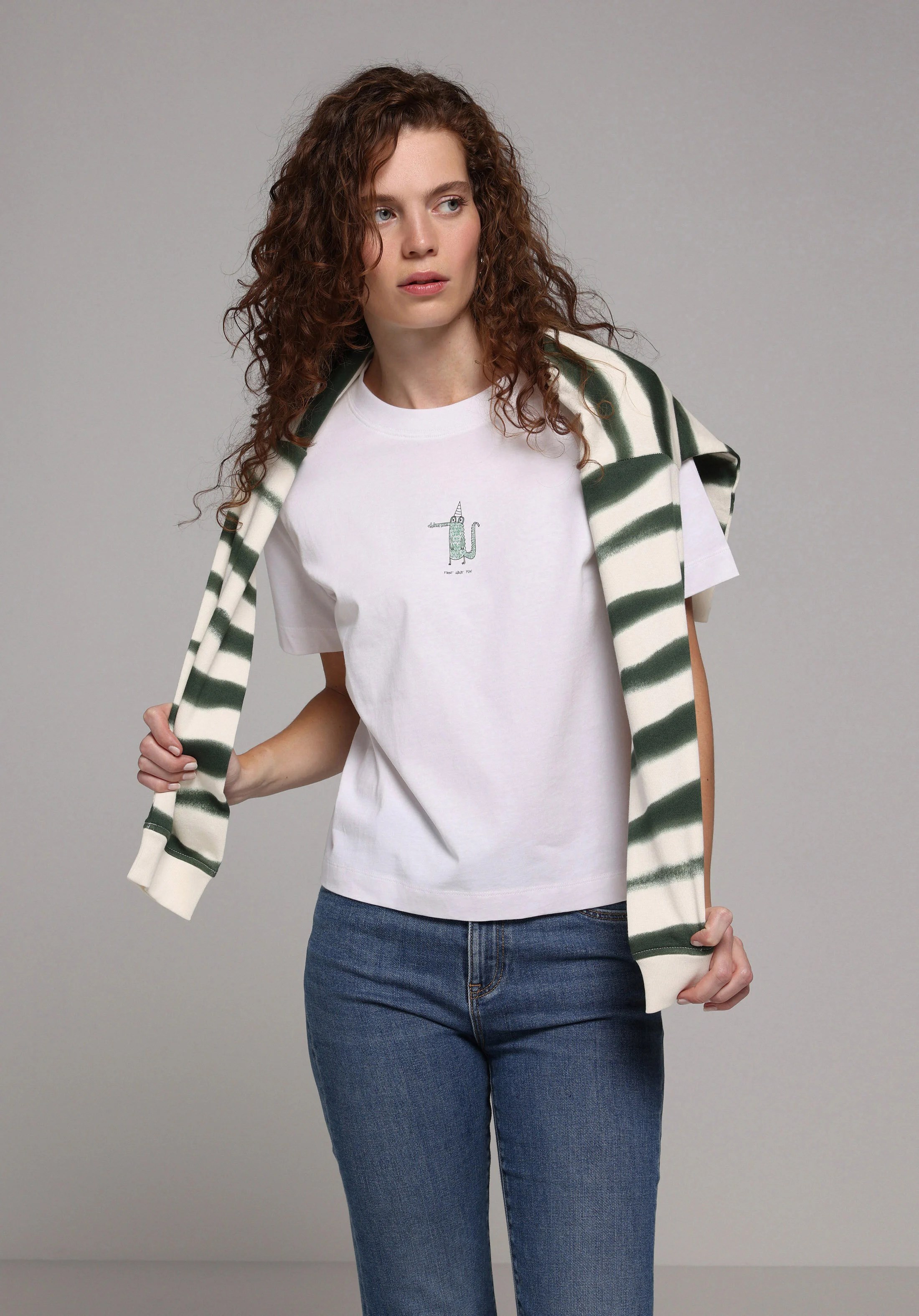 ÖRME KADIN KISA KOL T-SHIRT Boxy Fit
