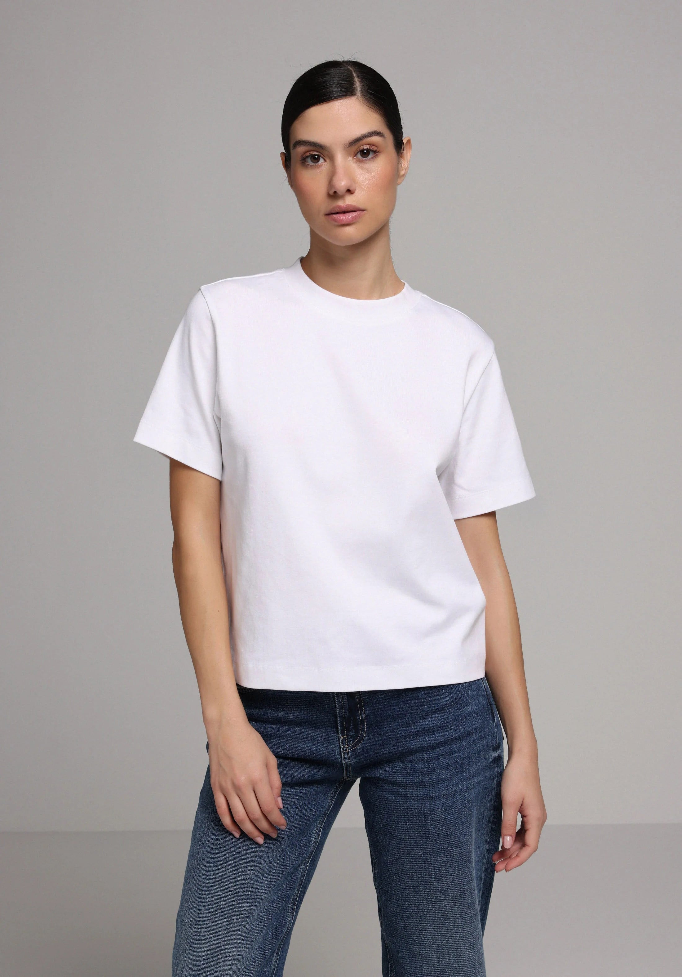 ÖRME KADIN KISA KOL T-SHIRT Boxy Fit