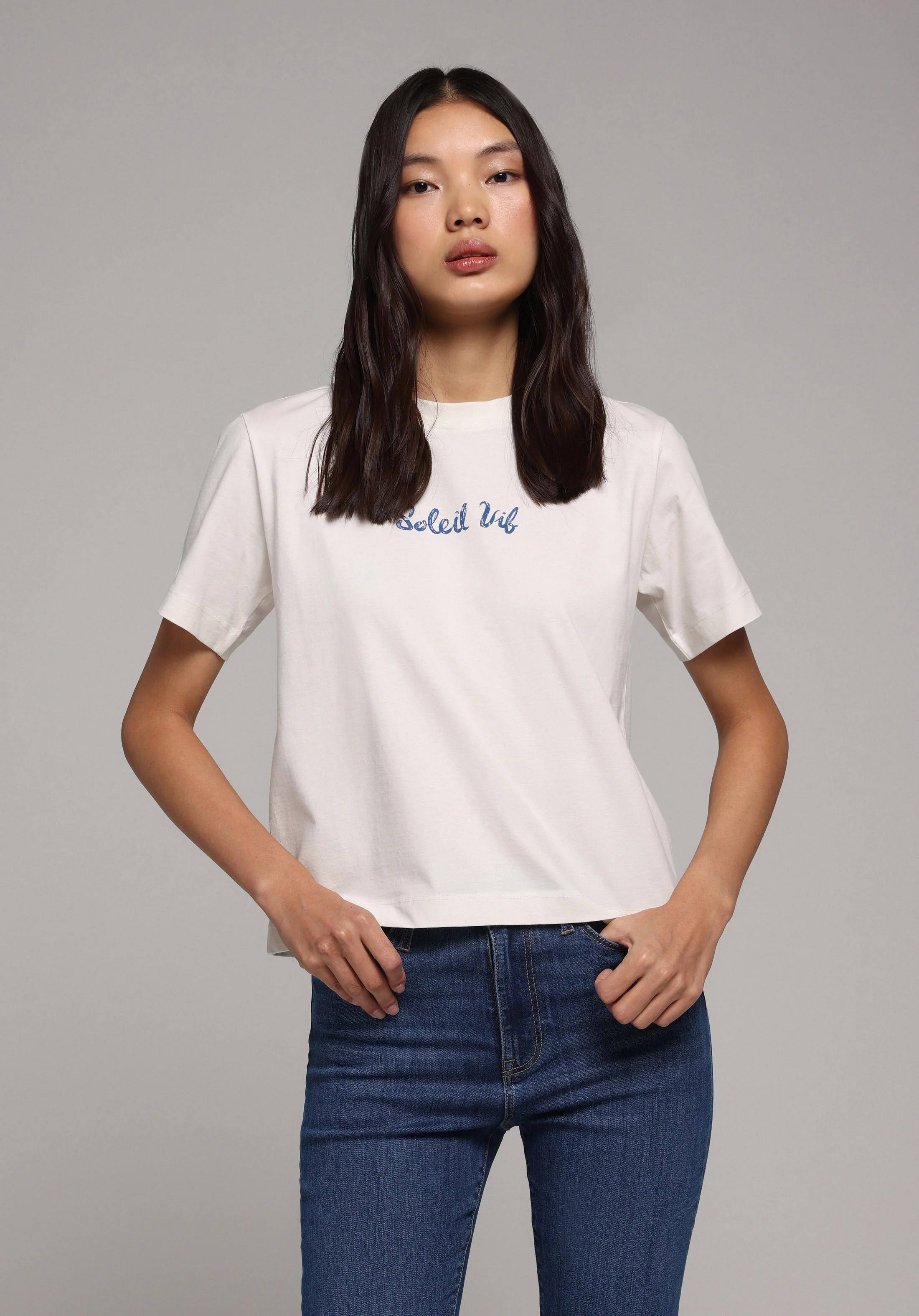 ÖRME KADIN KISA KOL T-SHIRT Boxy Fit