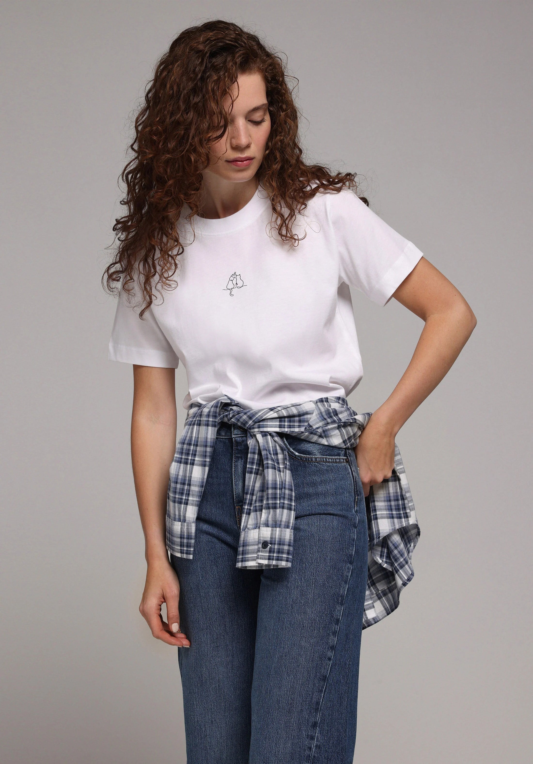 ÖRME KADIN KISA KOL T-SHIRT Boxy Fit
