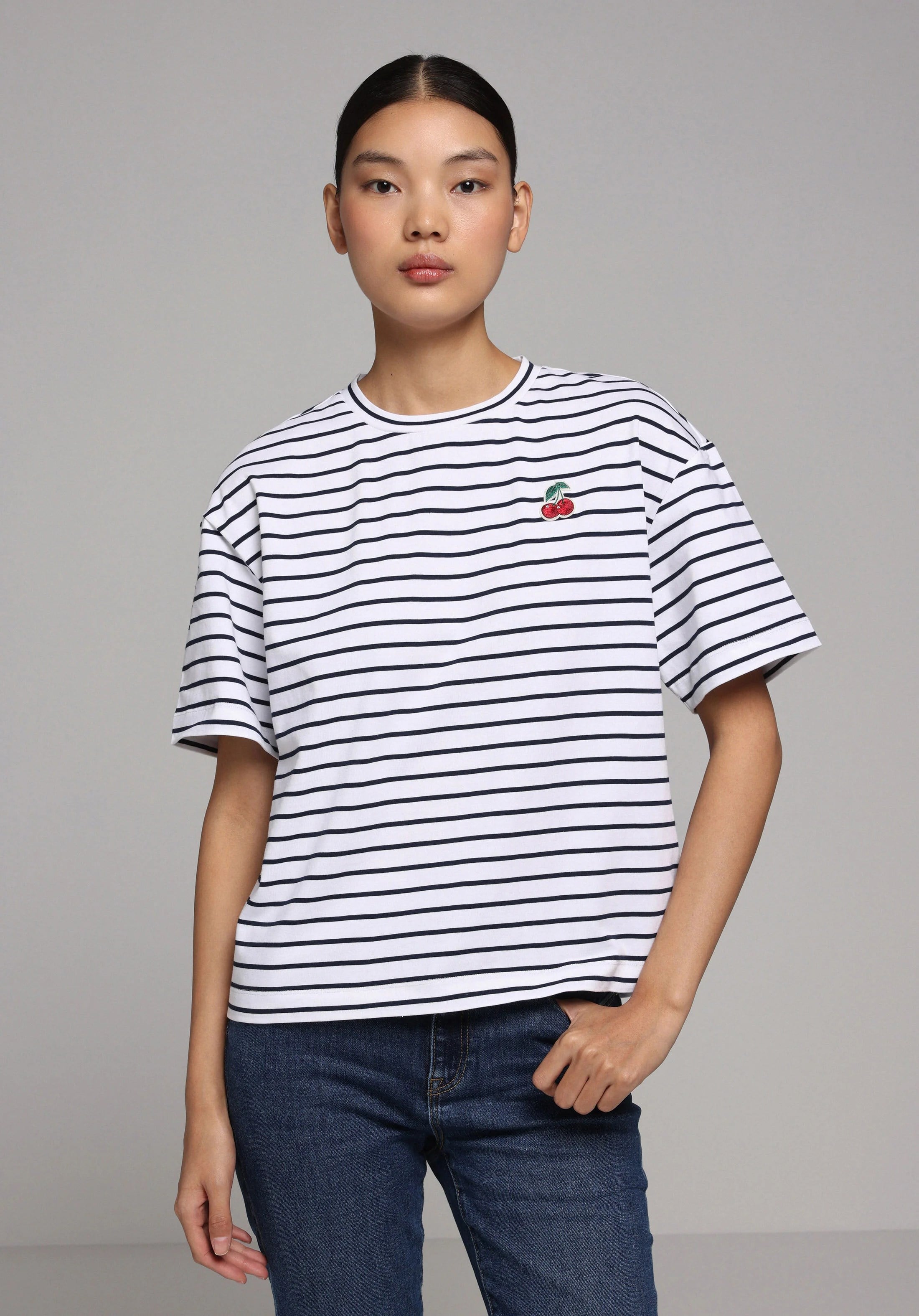 ÖRME KADIN KISA KOL T-SHIRT Boyfriend Fit