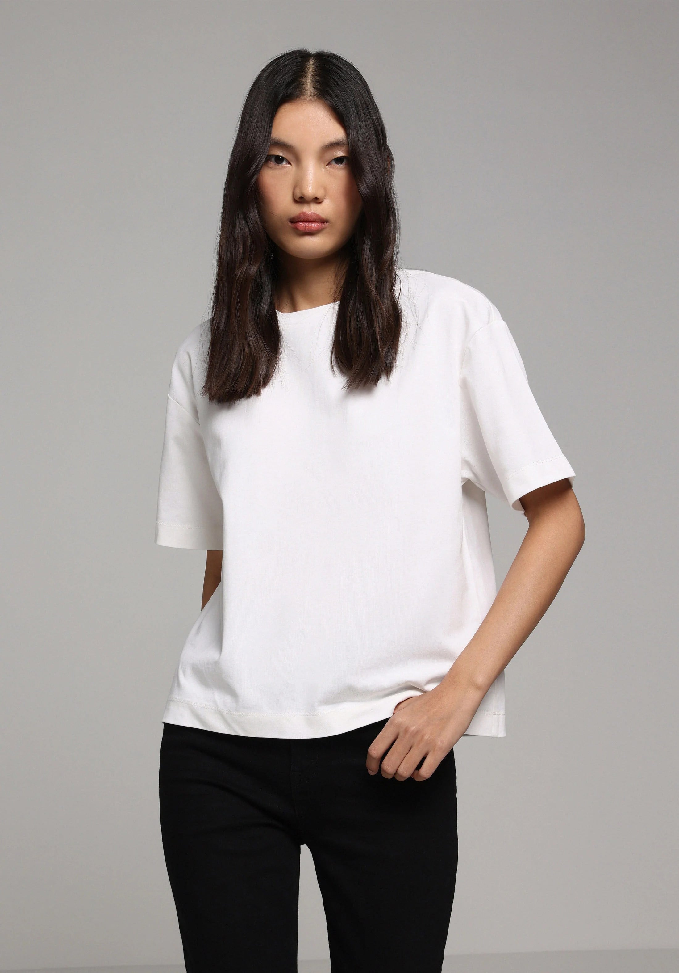 ÖRME KADIN KISA KOL T-SHIRT Boyfriend Fit