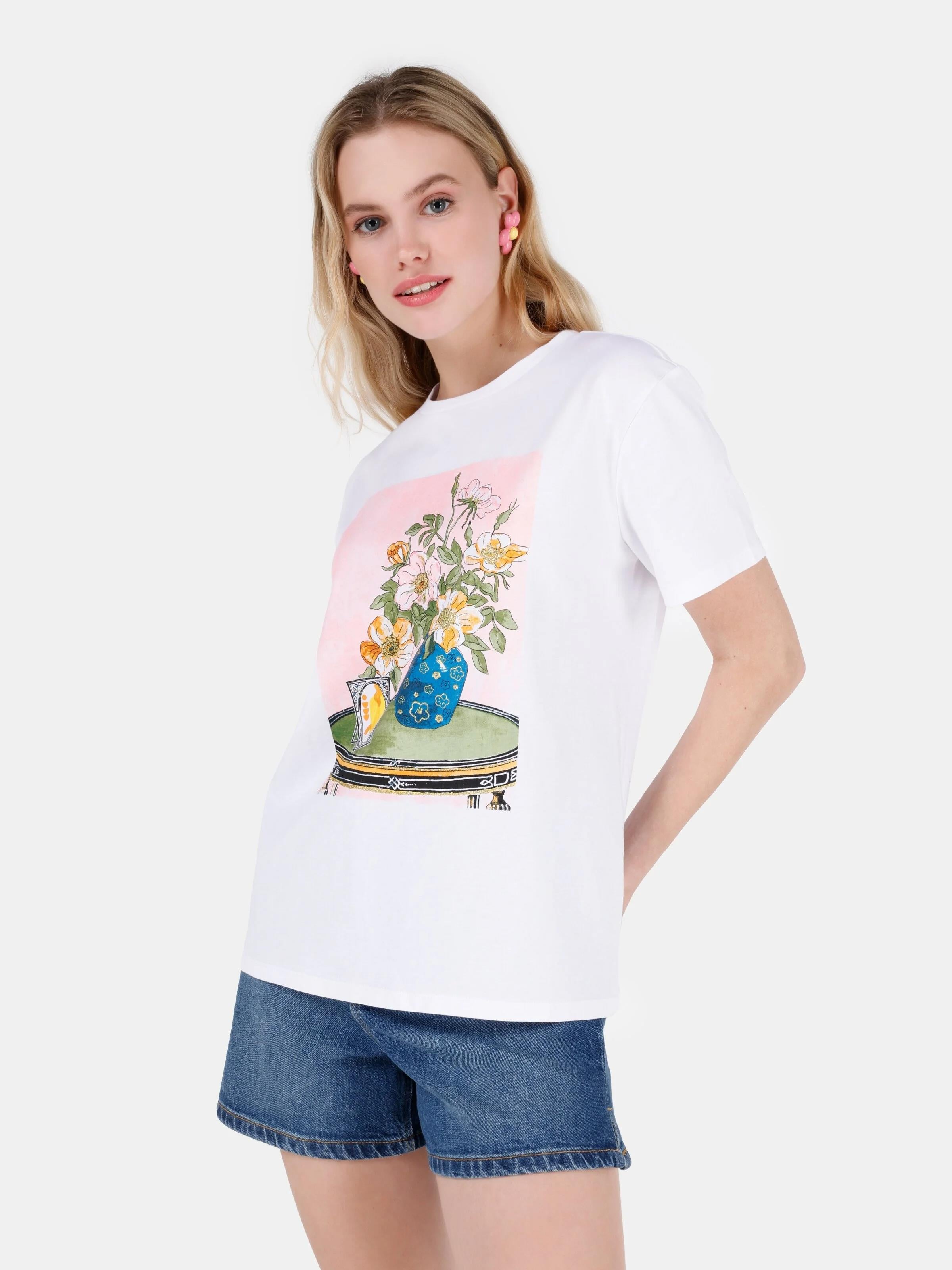 ÖRME KADIN KISA KOL T-SHIRT Regular Fit