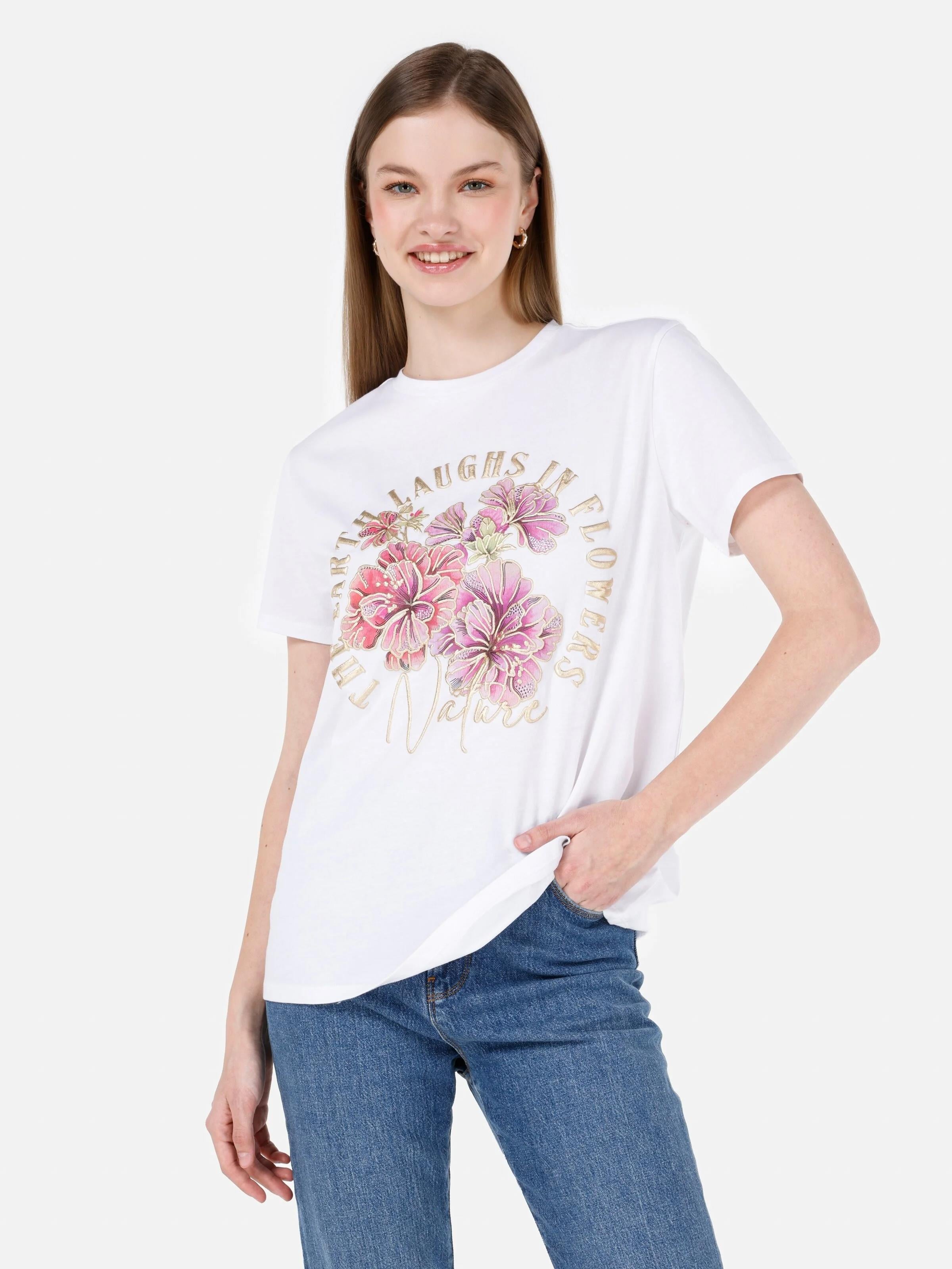 ÖRME KADIN KISA KOL T-SHIRT Regular Fit