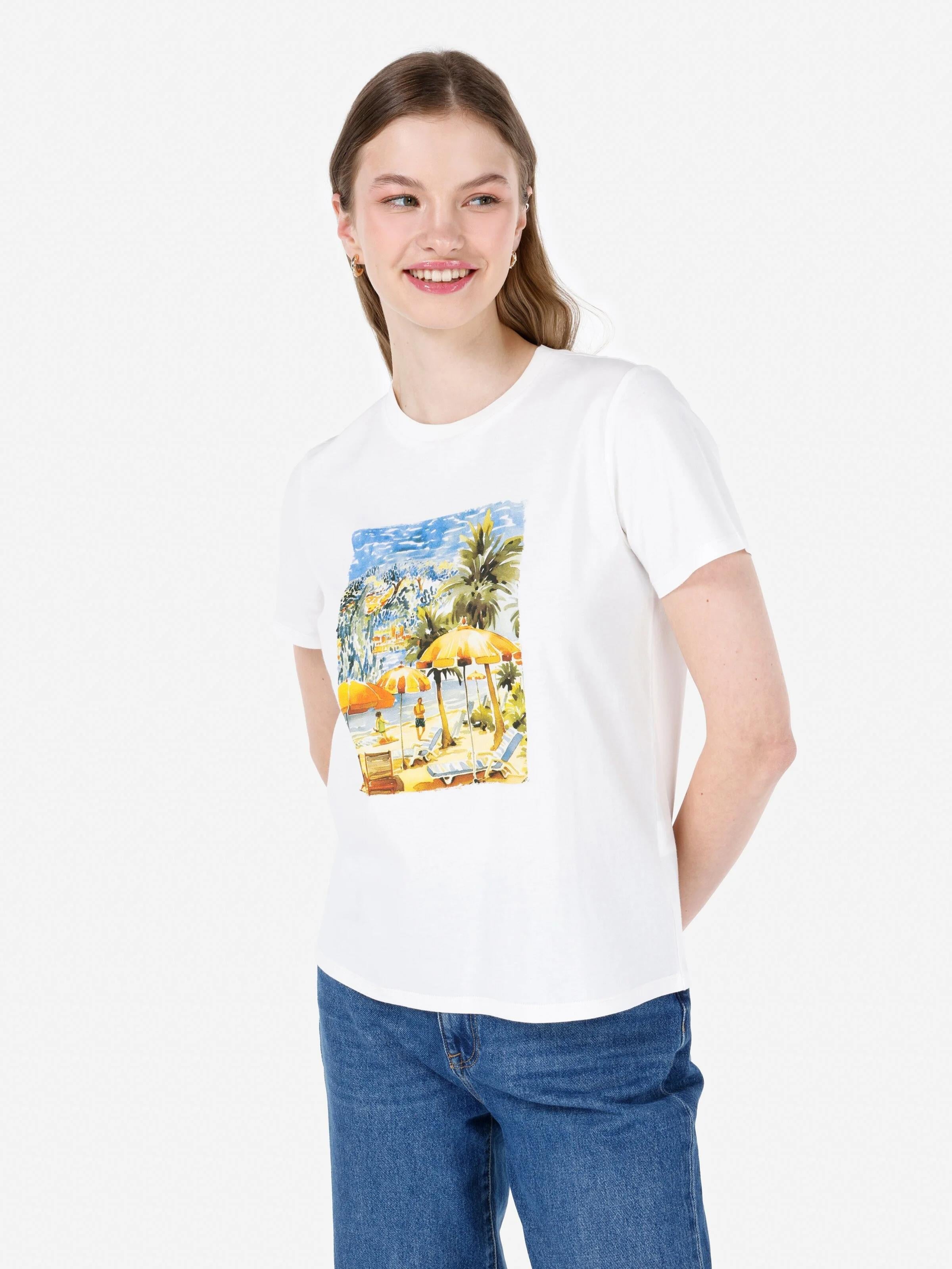 ÖRME KADIN KISA KOL T-SHIRT Regular Fit