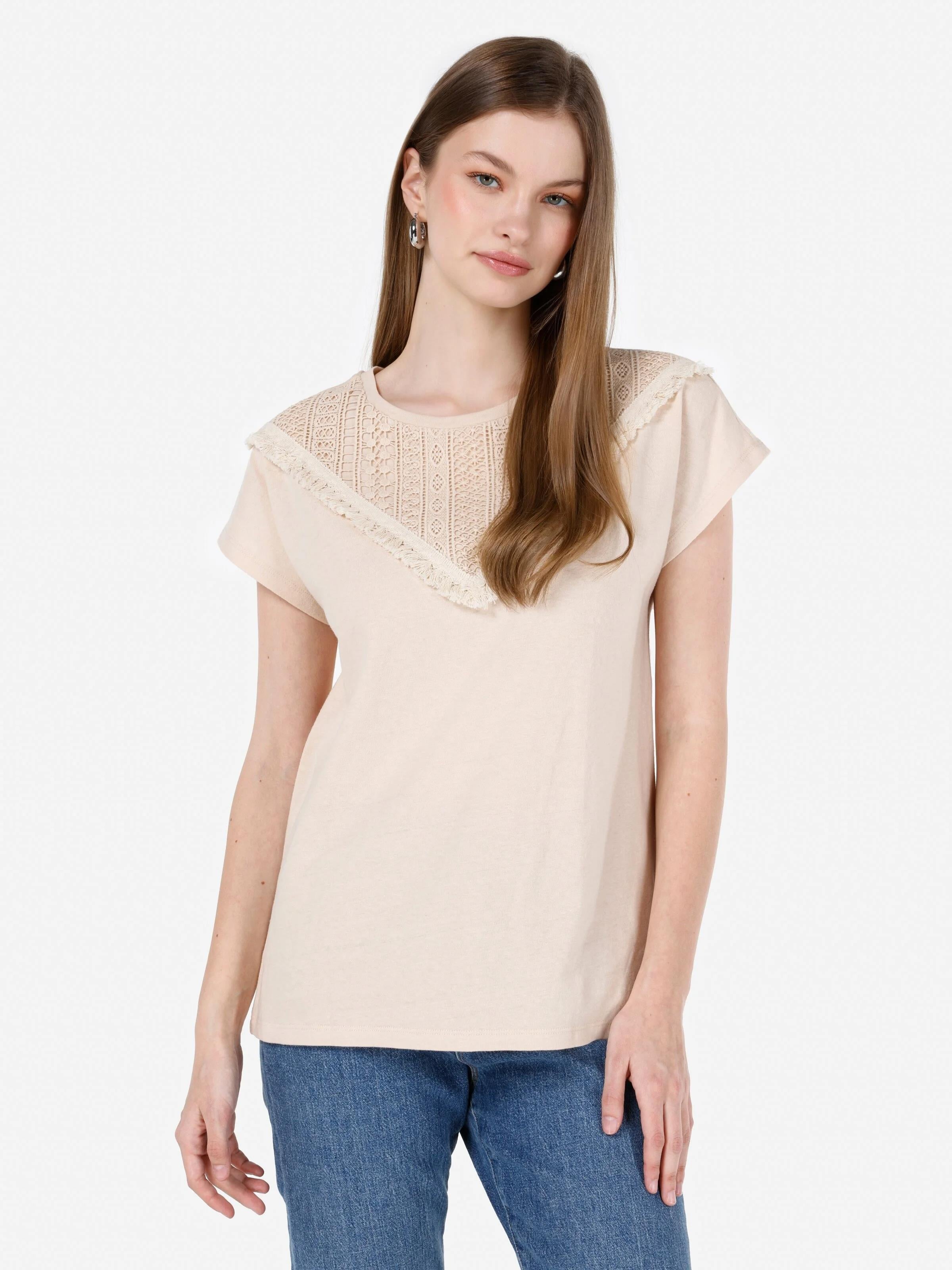 ÖRME KADIN KISA KOL T-SHIRT Regular Fit