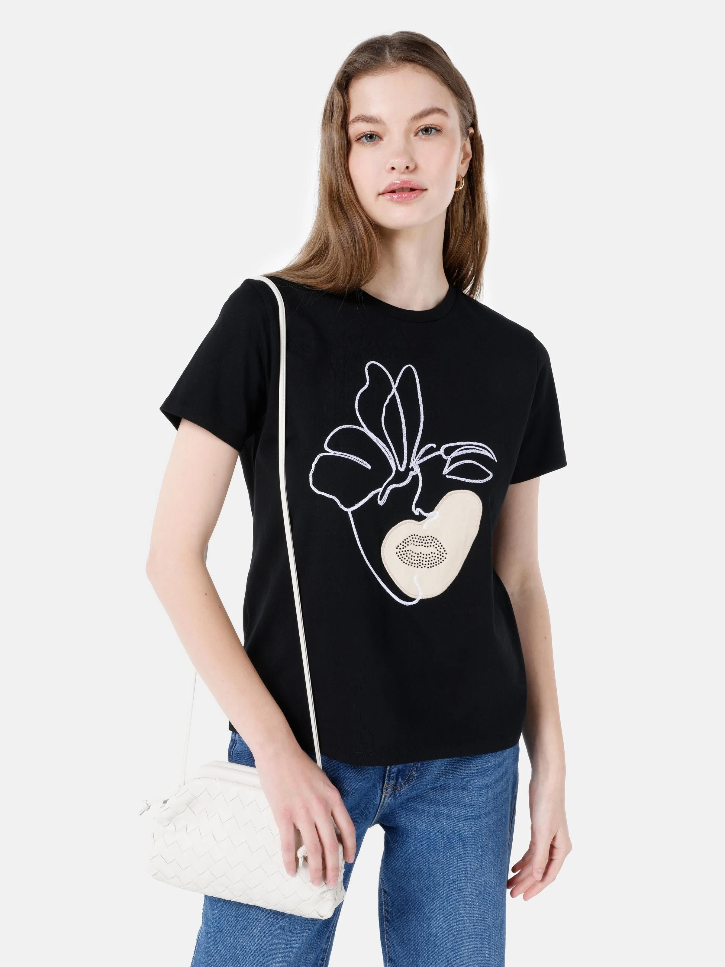 ÖRME KADIN KISA KOL T-SHIRT Regular Fit