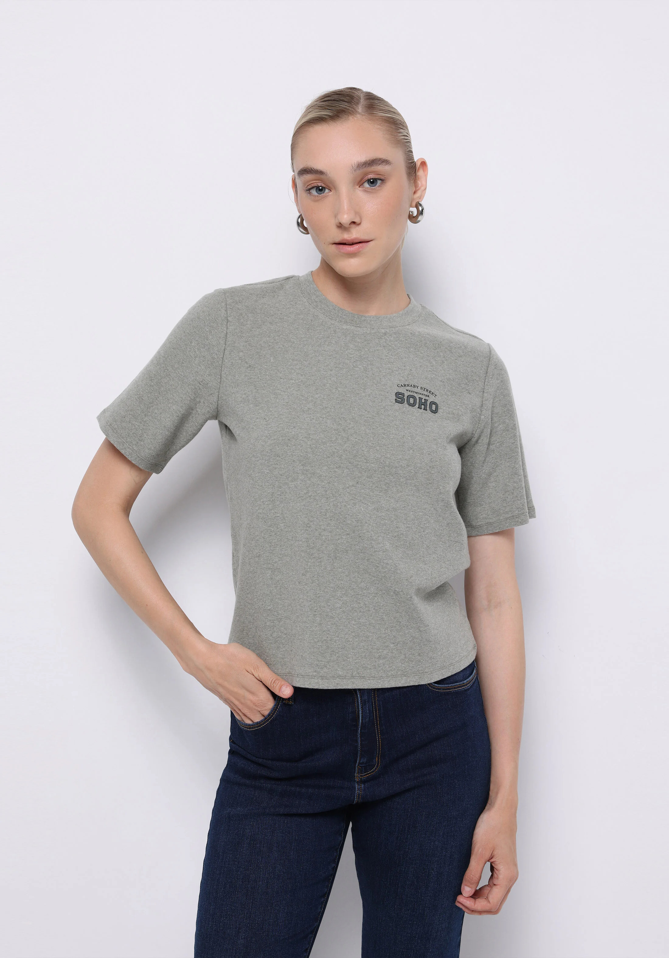 ÖRME KADIN KISA KOL T-SHIRT Regular Fit