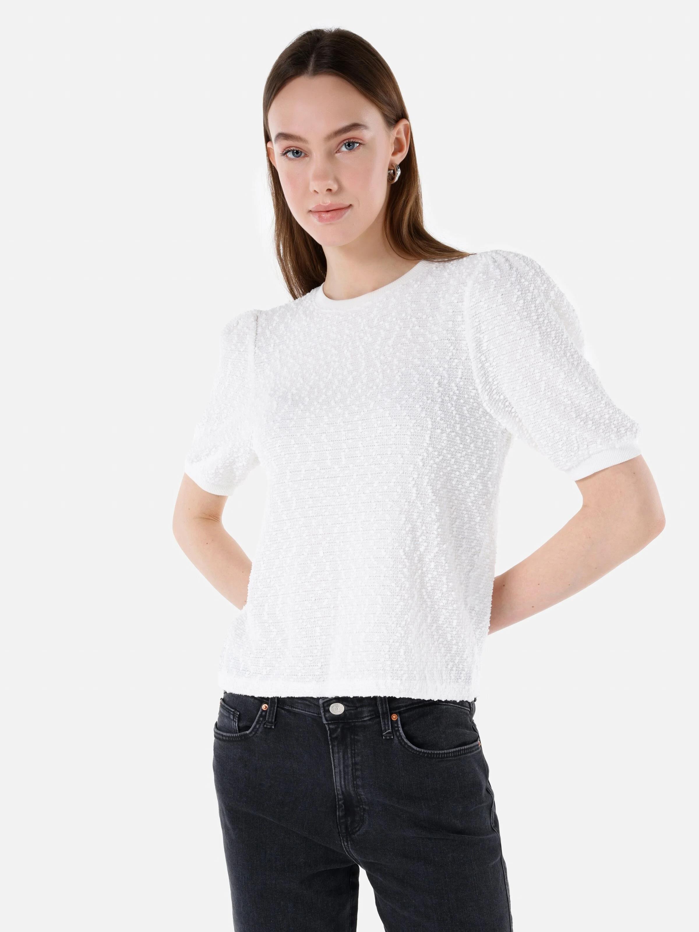 ÖRME KADIN KISA KOL T-SHIRT Regular Fit