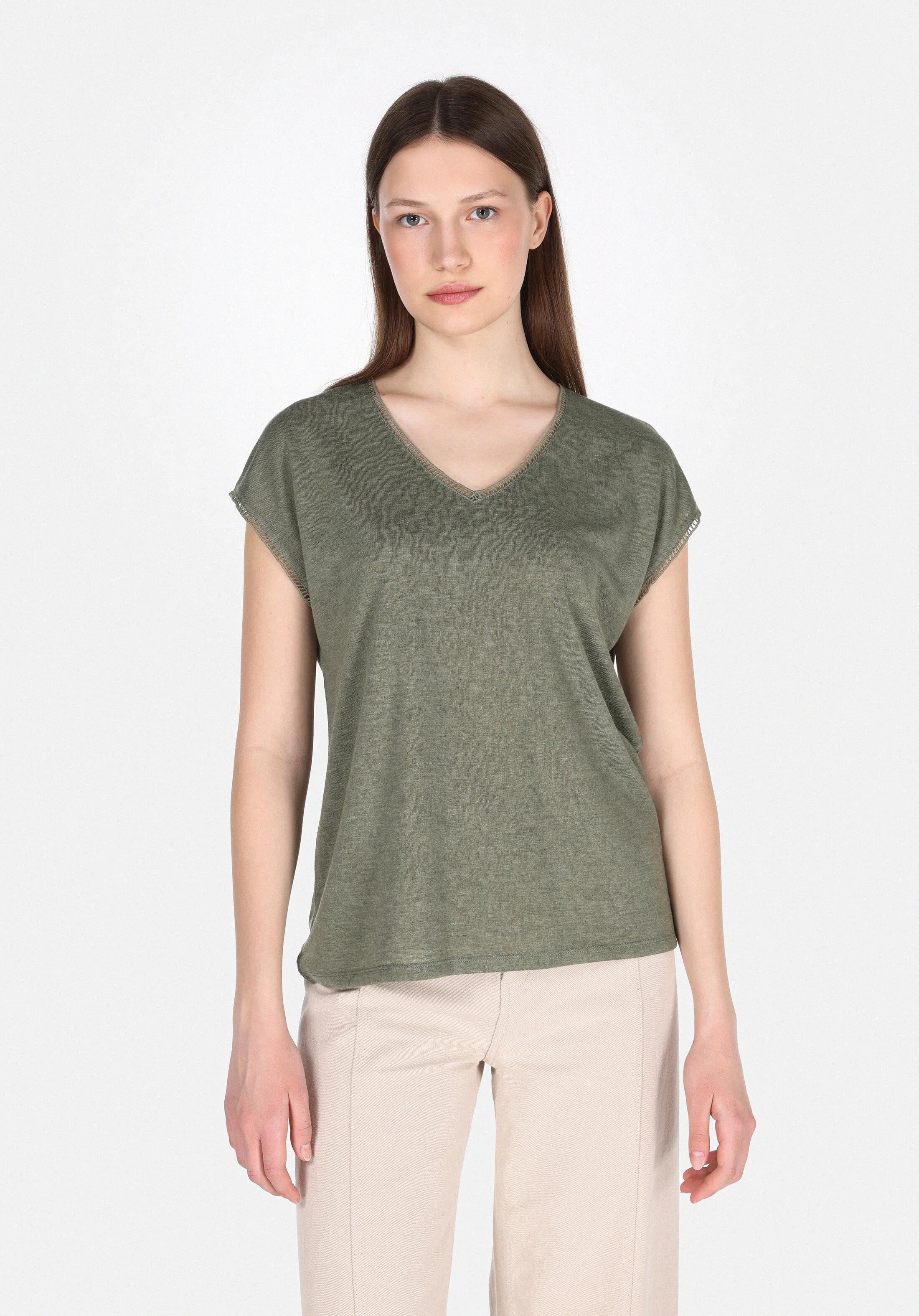 ÖRME KADIN KISA KOL T-SHIRT Regular Fit