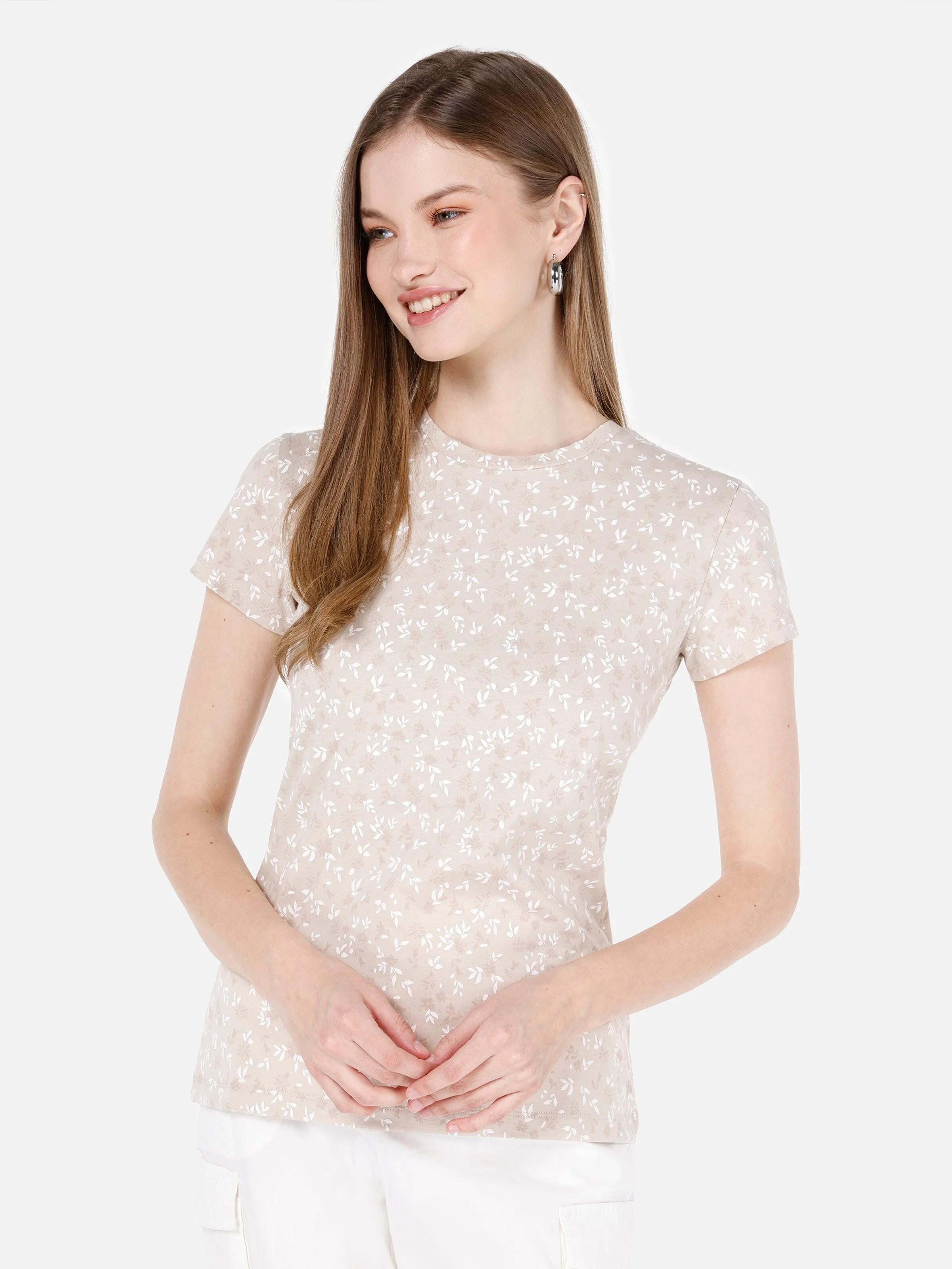 ÖRME KADIN KISA KOL T-SHIRT Slim Fit