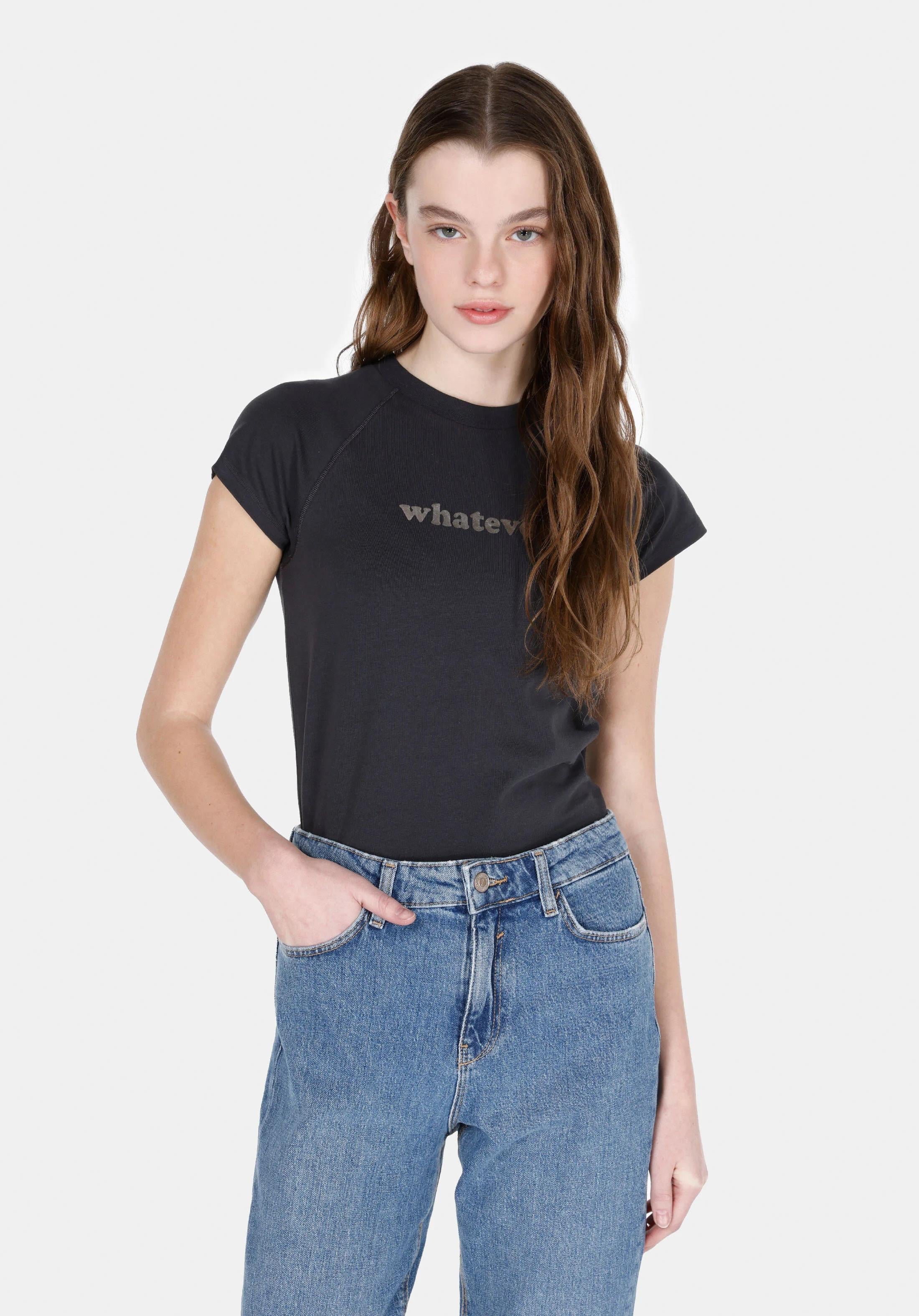 ÖRME KADIN KISA KOL T-SHIRT Slim Fit