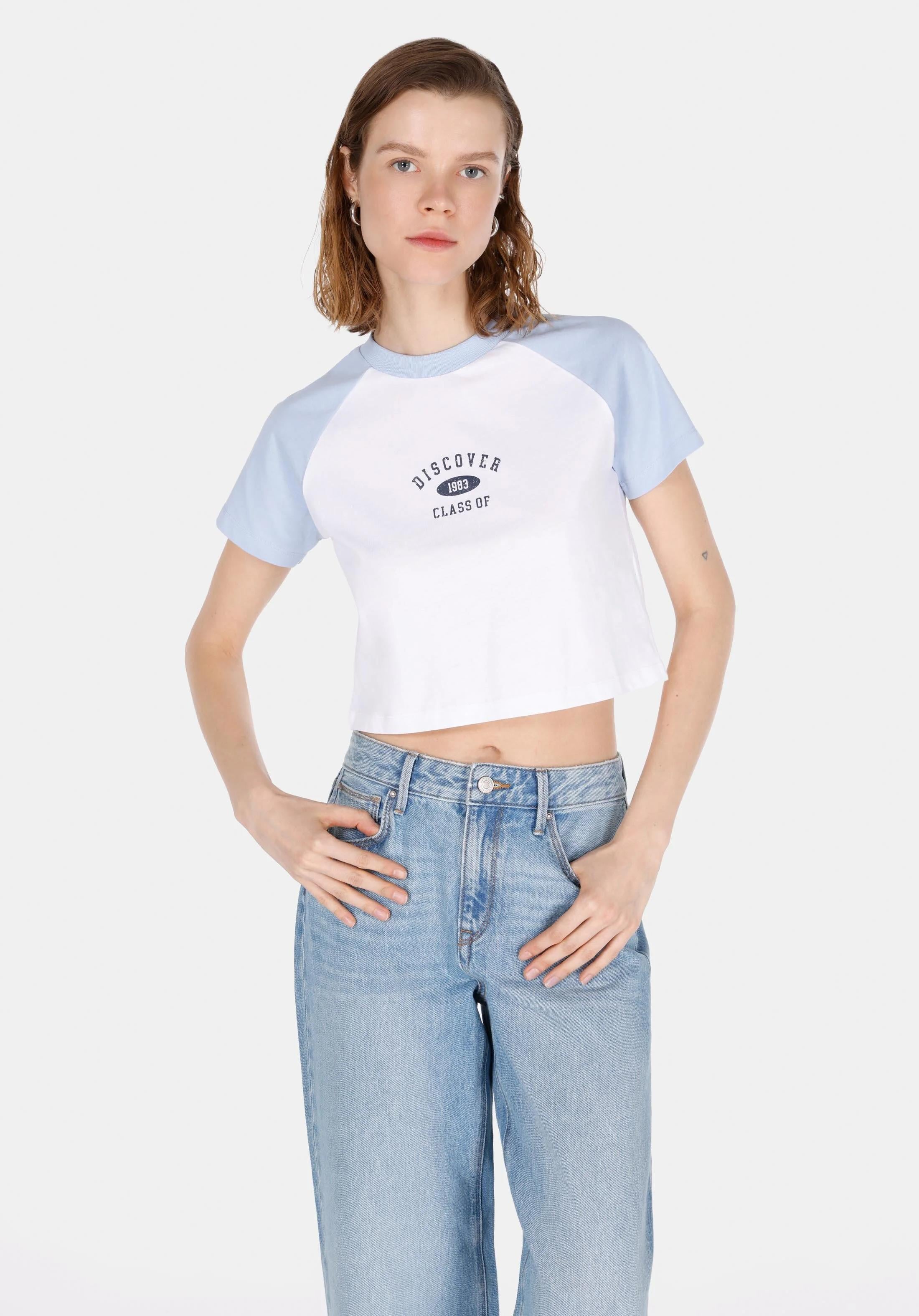 ÖRME KADIN KISA KOL T-SHIRT Slim Fit